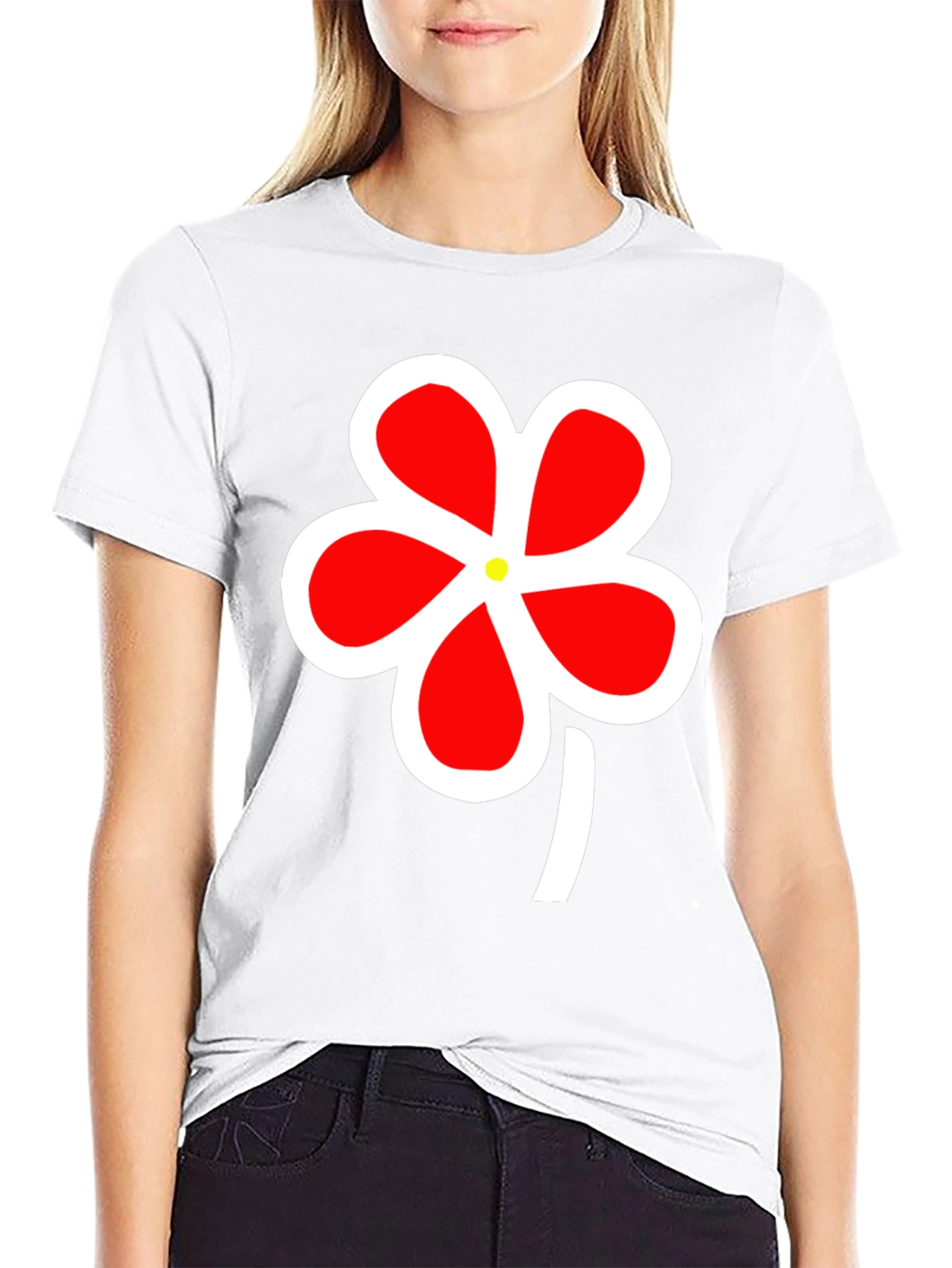 Bold Floral Graphic Tee - Black