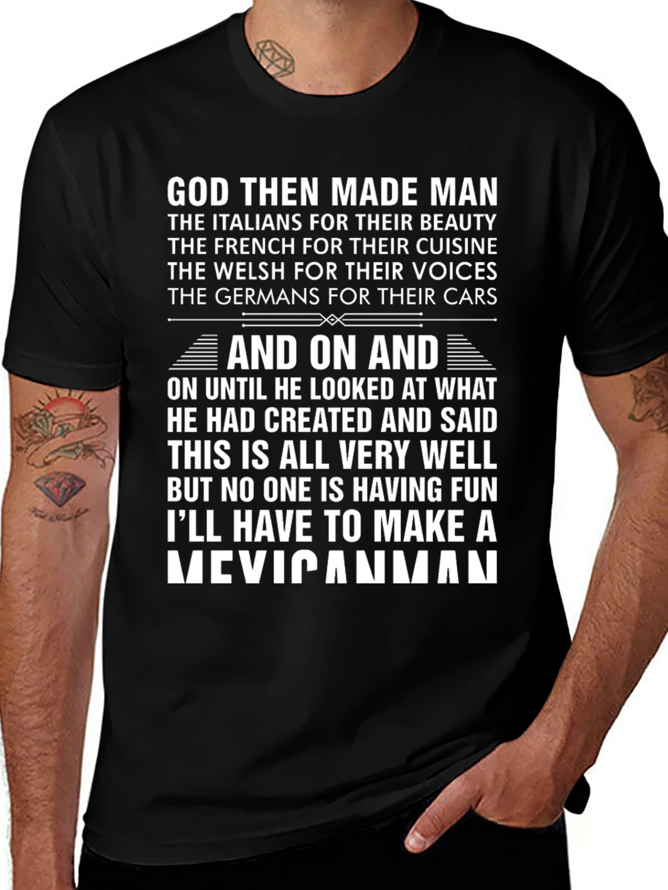 Funny God Made Man T-Shirt