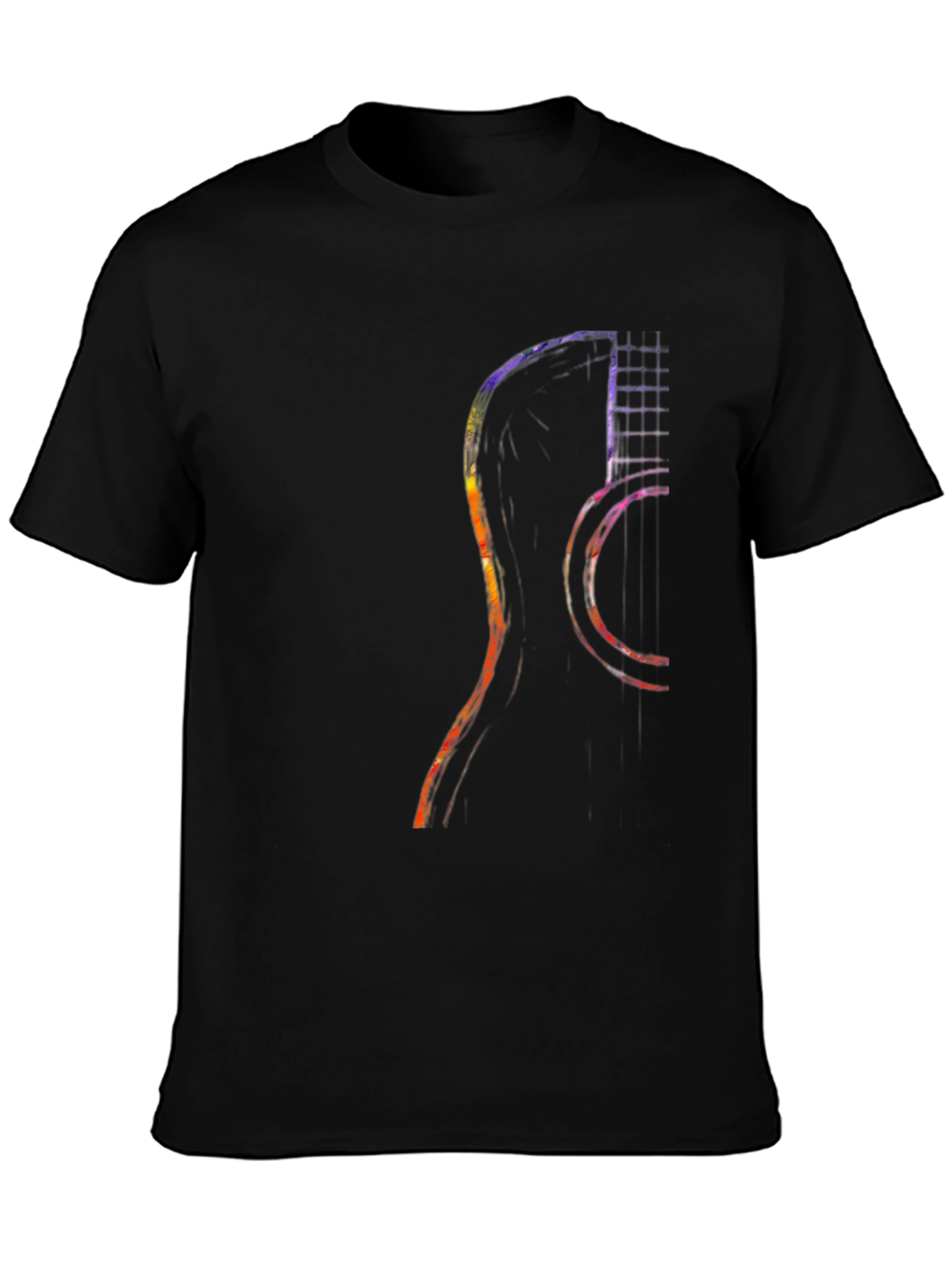Guitar Silhouette Graphic Tee - Modern Musician Shirt