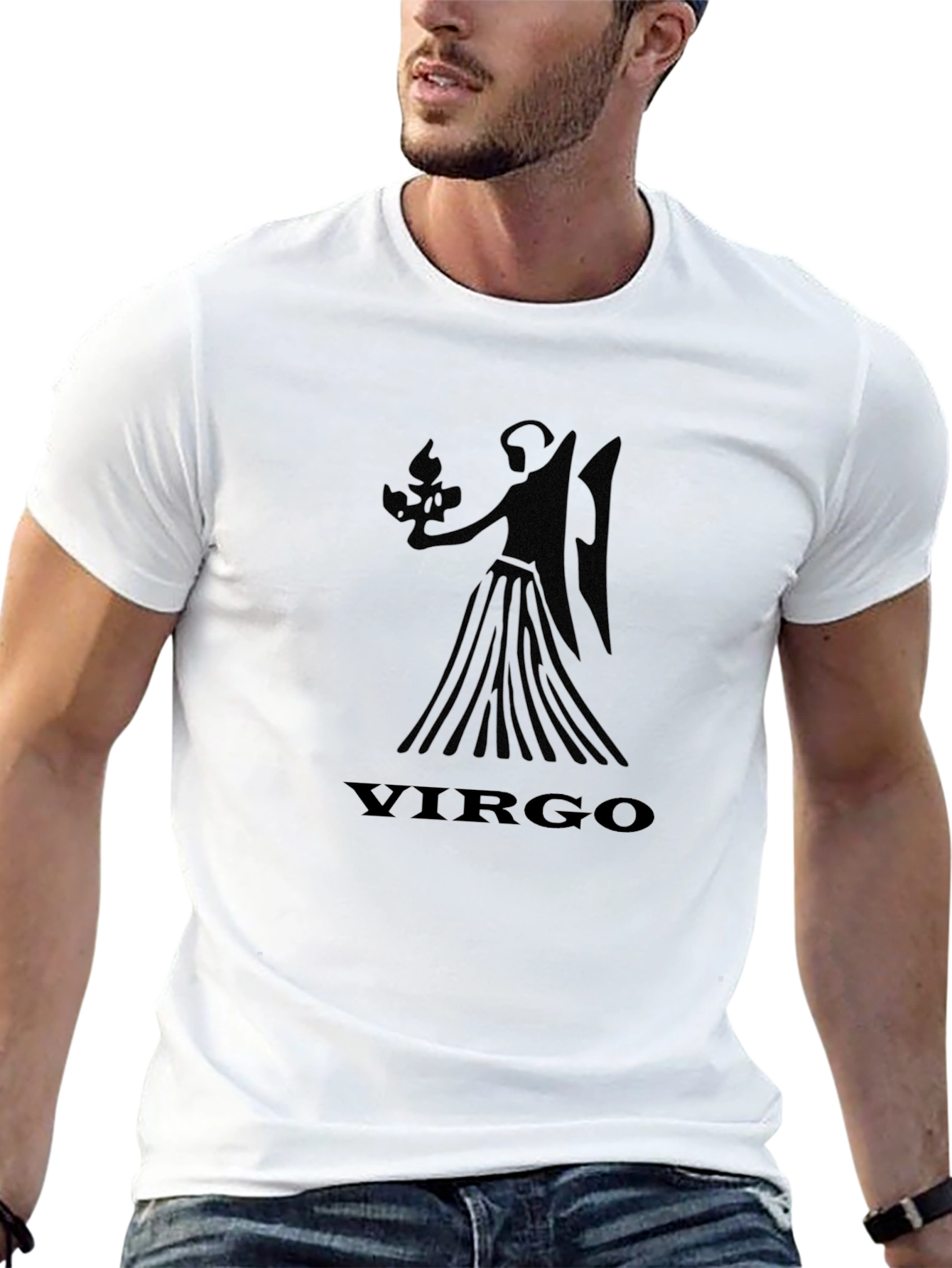 Virgo Zodiac Sign Black Graphic T-Shirt