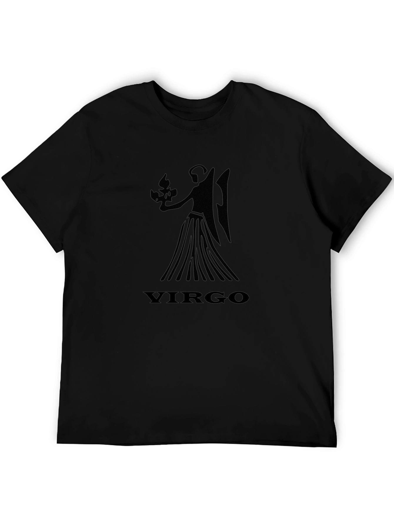 Virgo Zodiac Sign Black Graphic T-Shirt