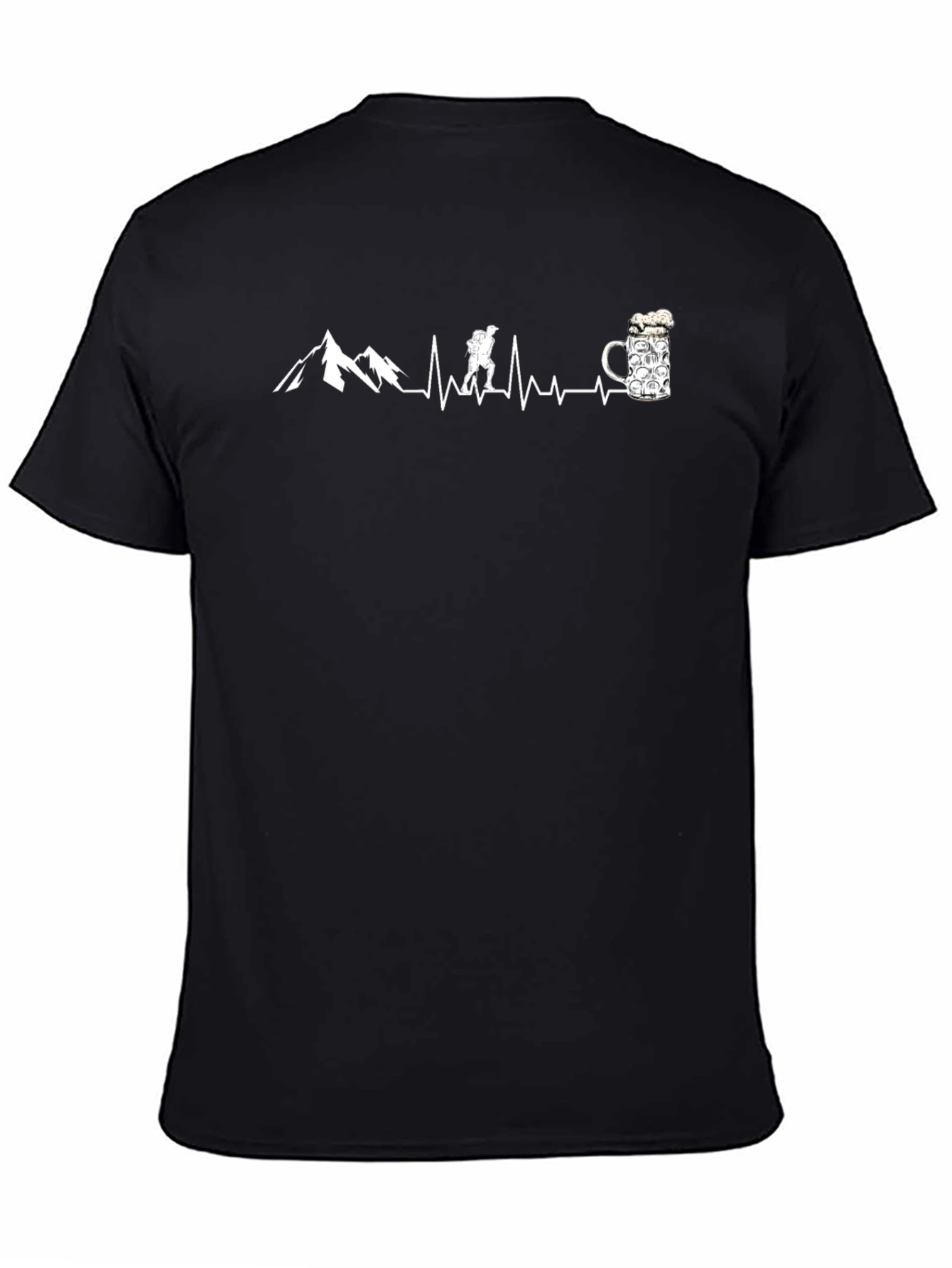 Hiker Heartbeat Beer Mug T-Shirt - Adventure Ready
