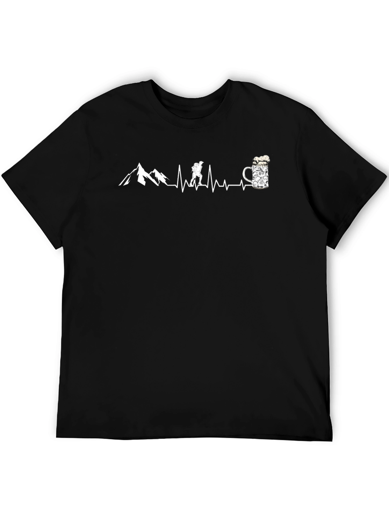 Hiker Heartbeat Beer Mug T-Shirt - Adventure Ready