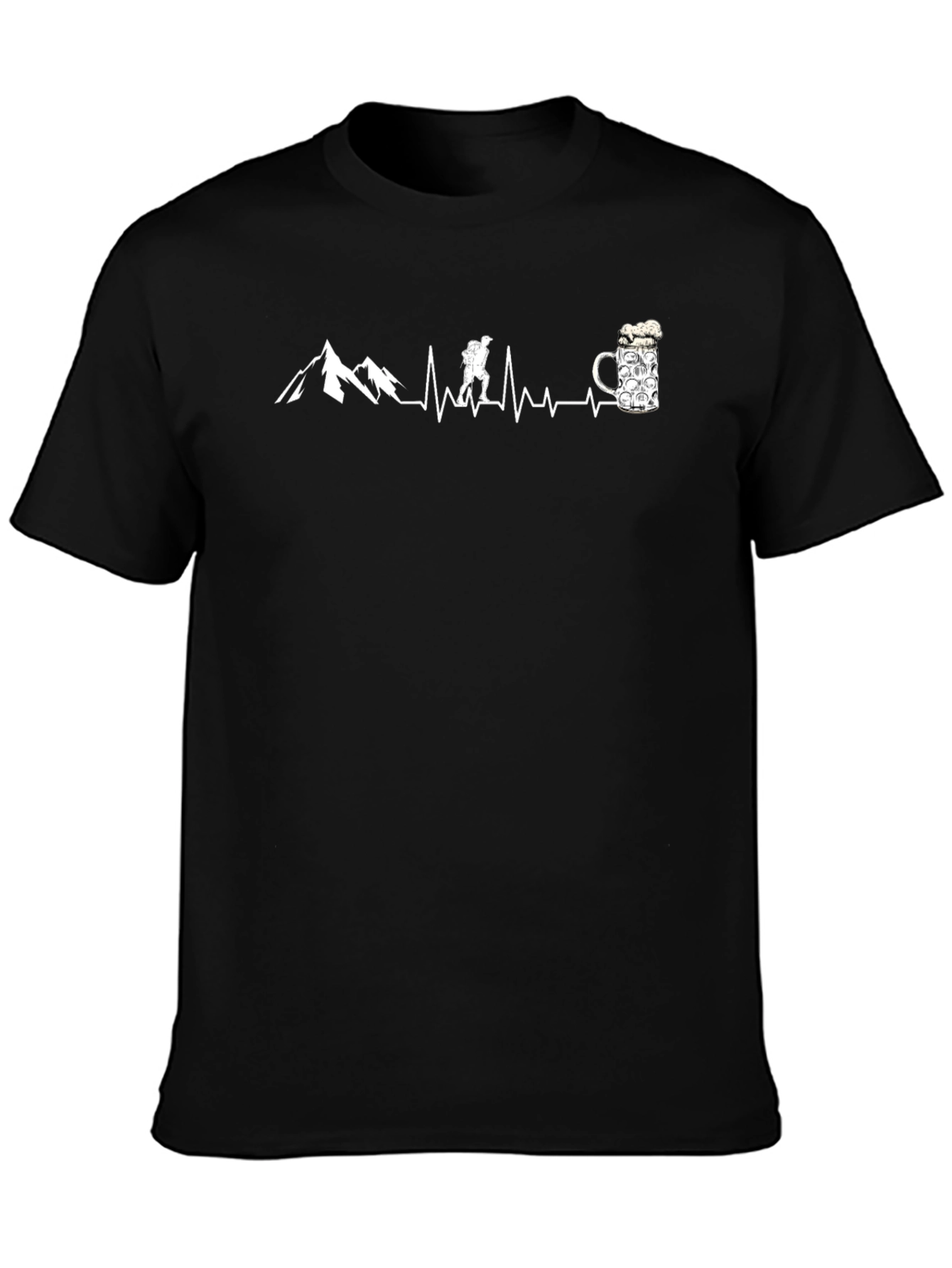 Hiker Heartbeat Beer Mug T-Shirt - Adventure Ready