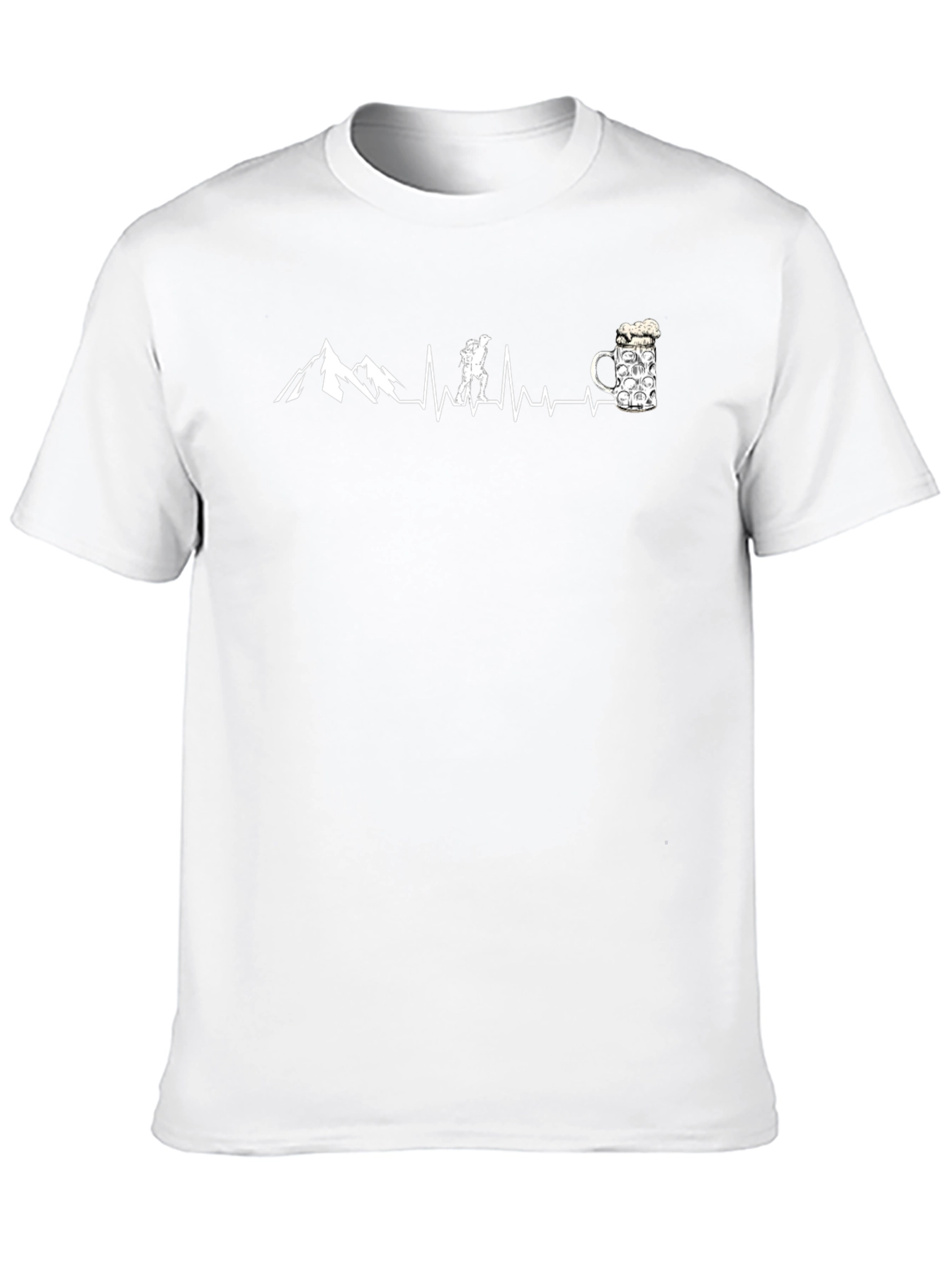 Hiker Heartbeat Beer Mug T-Shirt - Adventure Ready