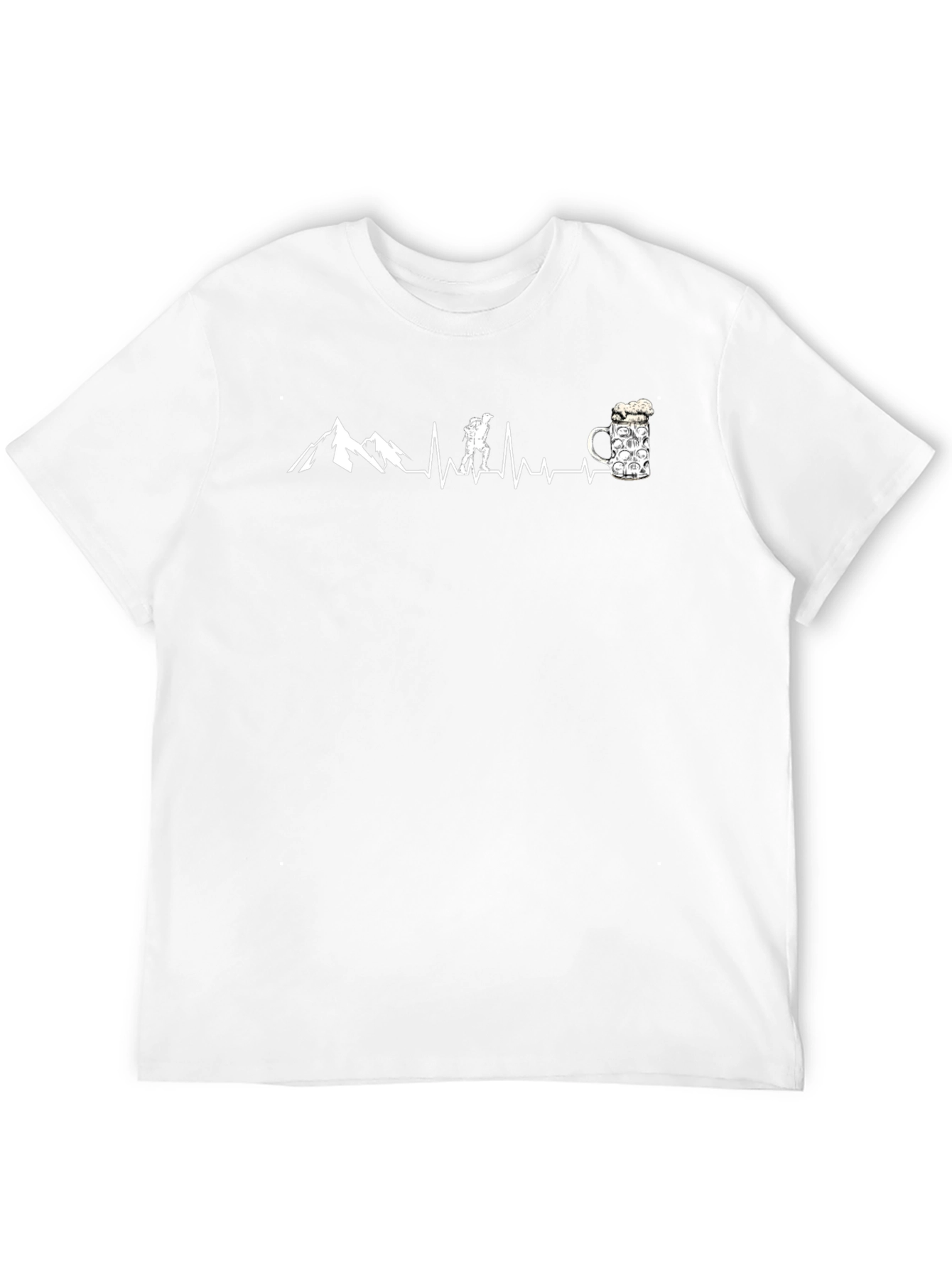 Hiker Heartbeat Beer Mug T-Shirt - Adventure Ready