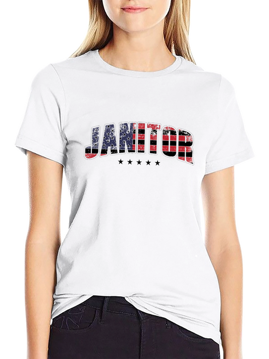 Janitor American Flag Patriotic T-Shirt
