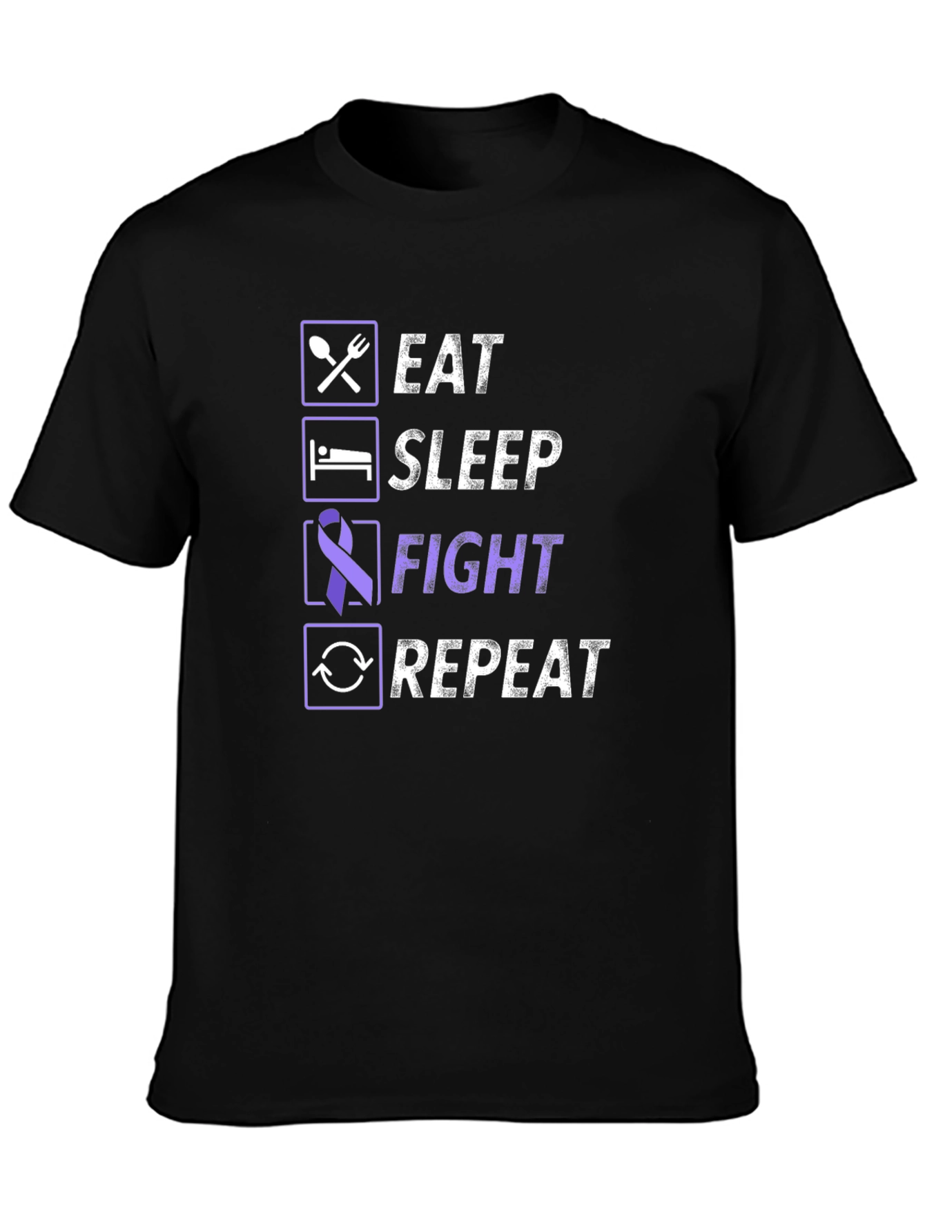 Eat Sleep Fight Repeat Awareness T-Shirt