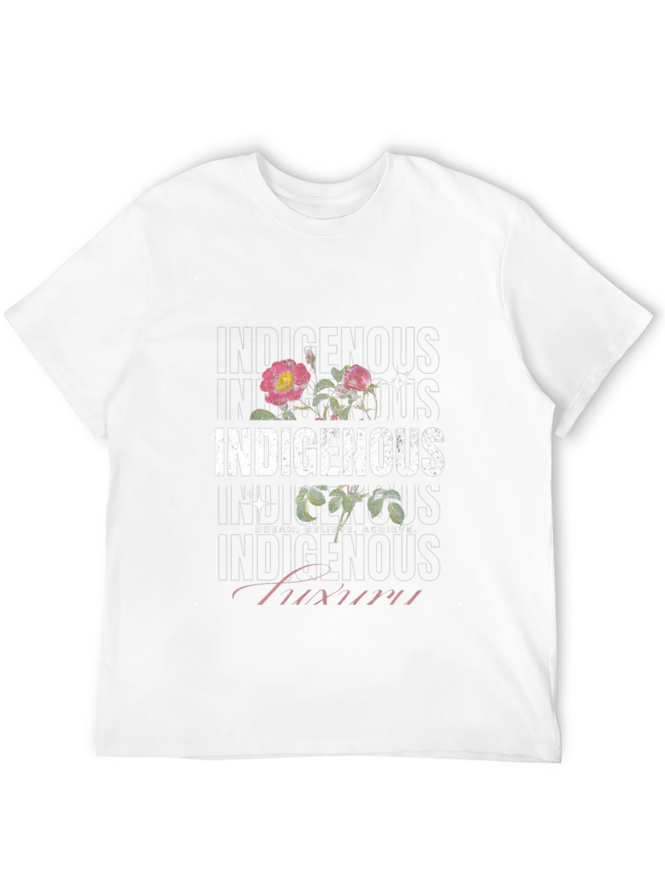 Indigenous Floral Print Black T-Shirt