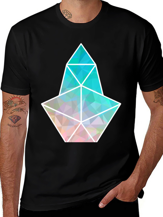 Geometric Prism Graphic Tee - Modern Minimalist Style