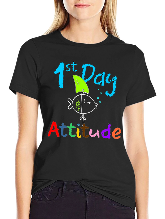 Funny 1st Day Attitude Shark Fin T-Shirt