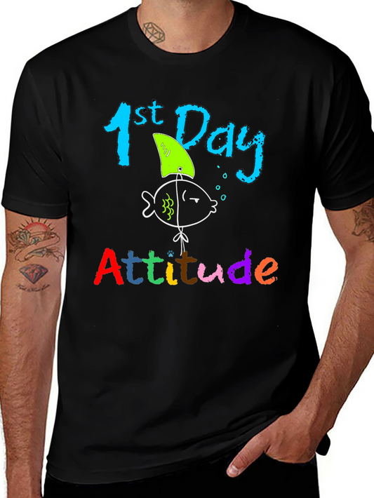 Funny 1st Day Attitude Shark Fin T-Shirt