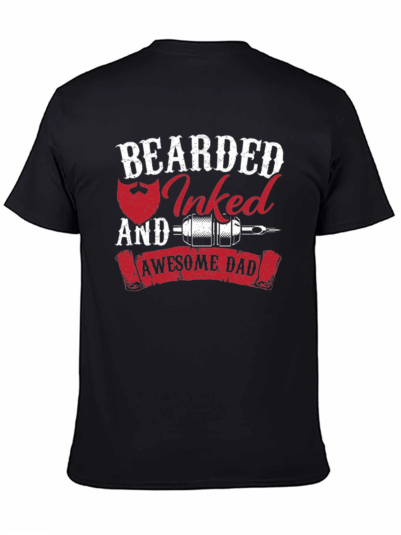Bearded Inked Awesome Dad T-Shirt