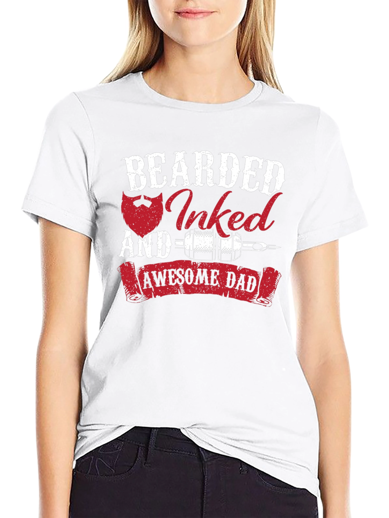 Bearded Inked Awesome Dad T-Shirt