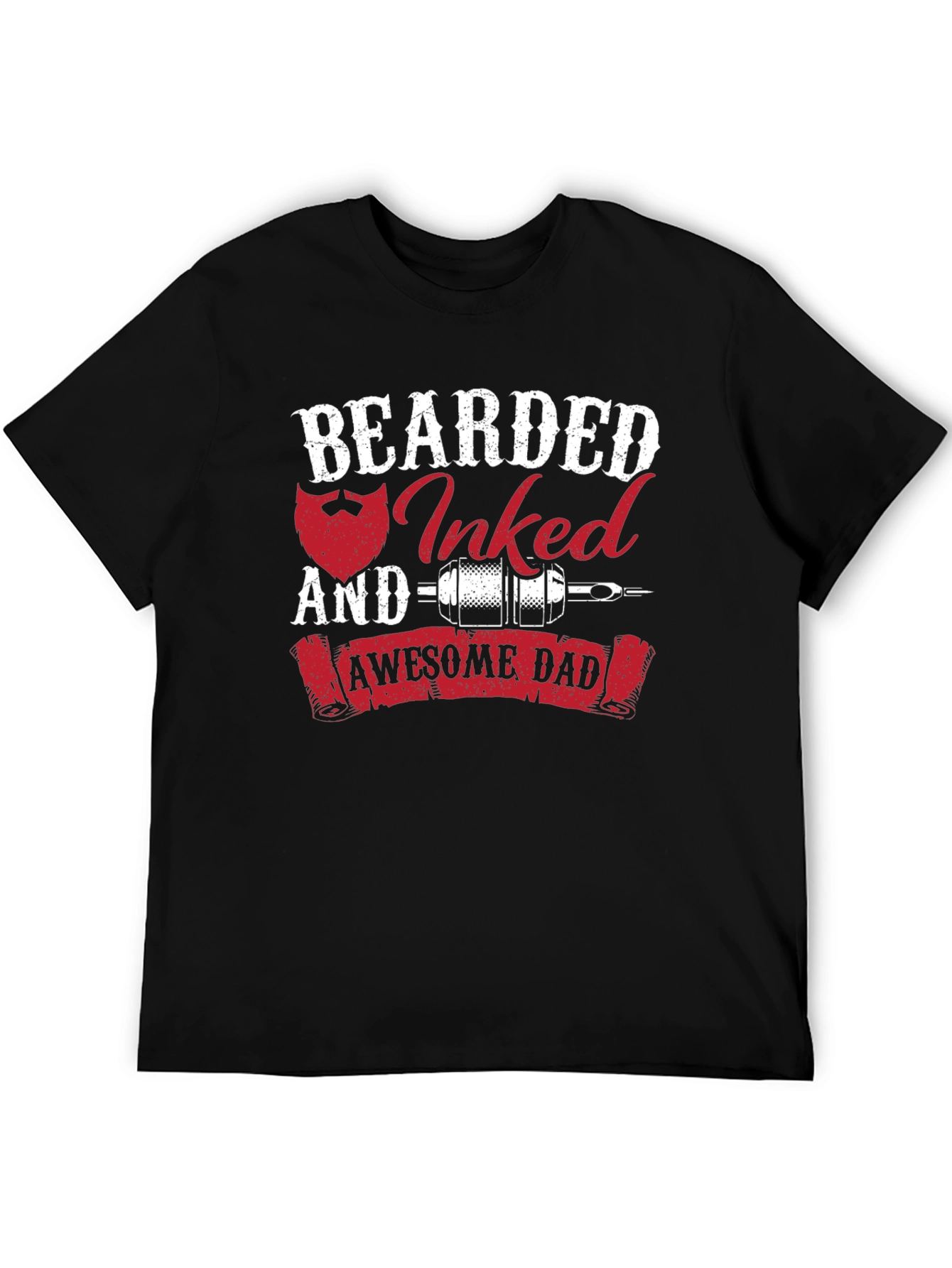 Bearded Inked Awesome Dad T-Shirt