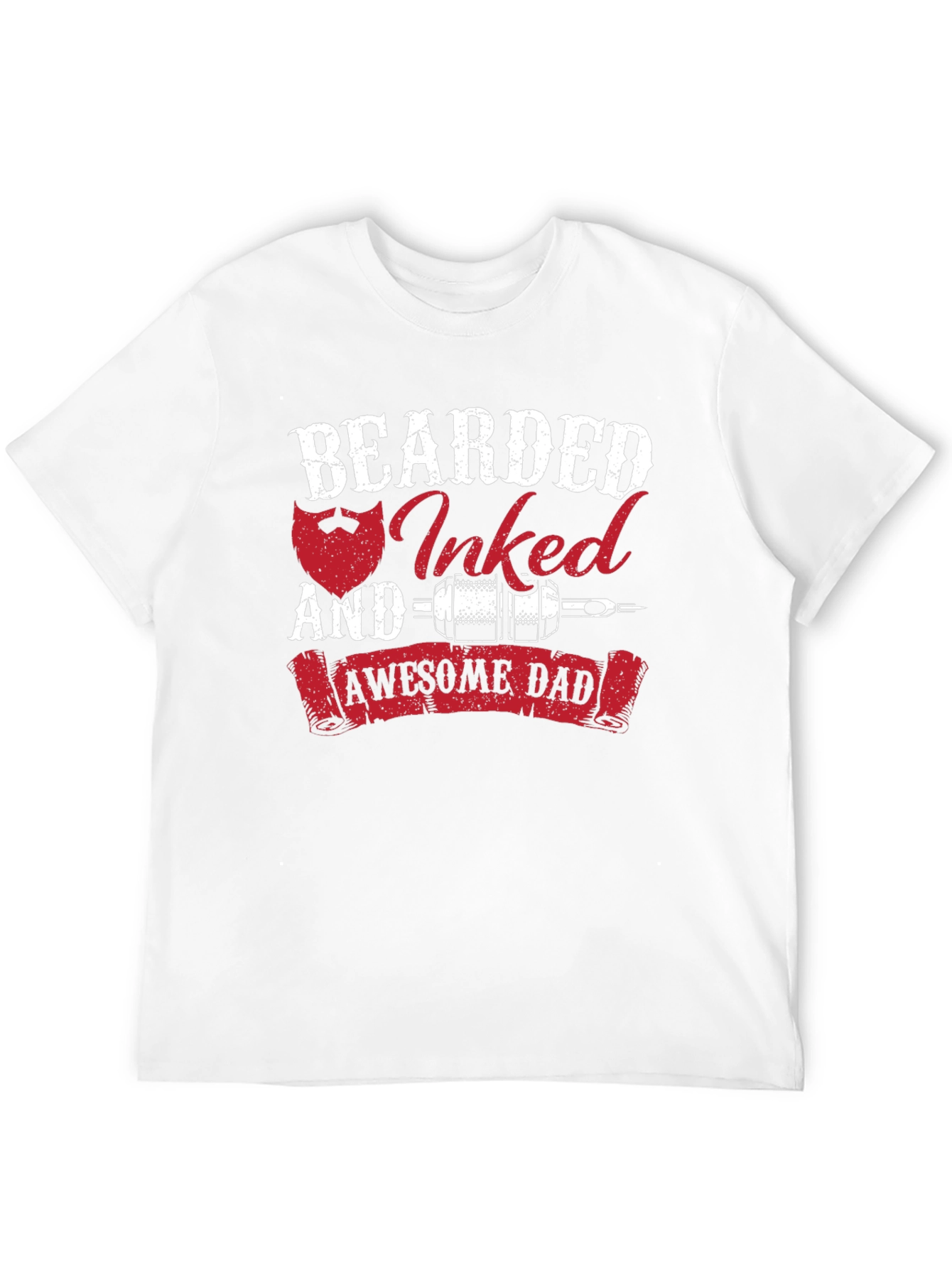 Bearded Inked Awesome Dad T-Shirt