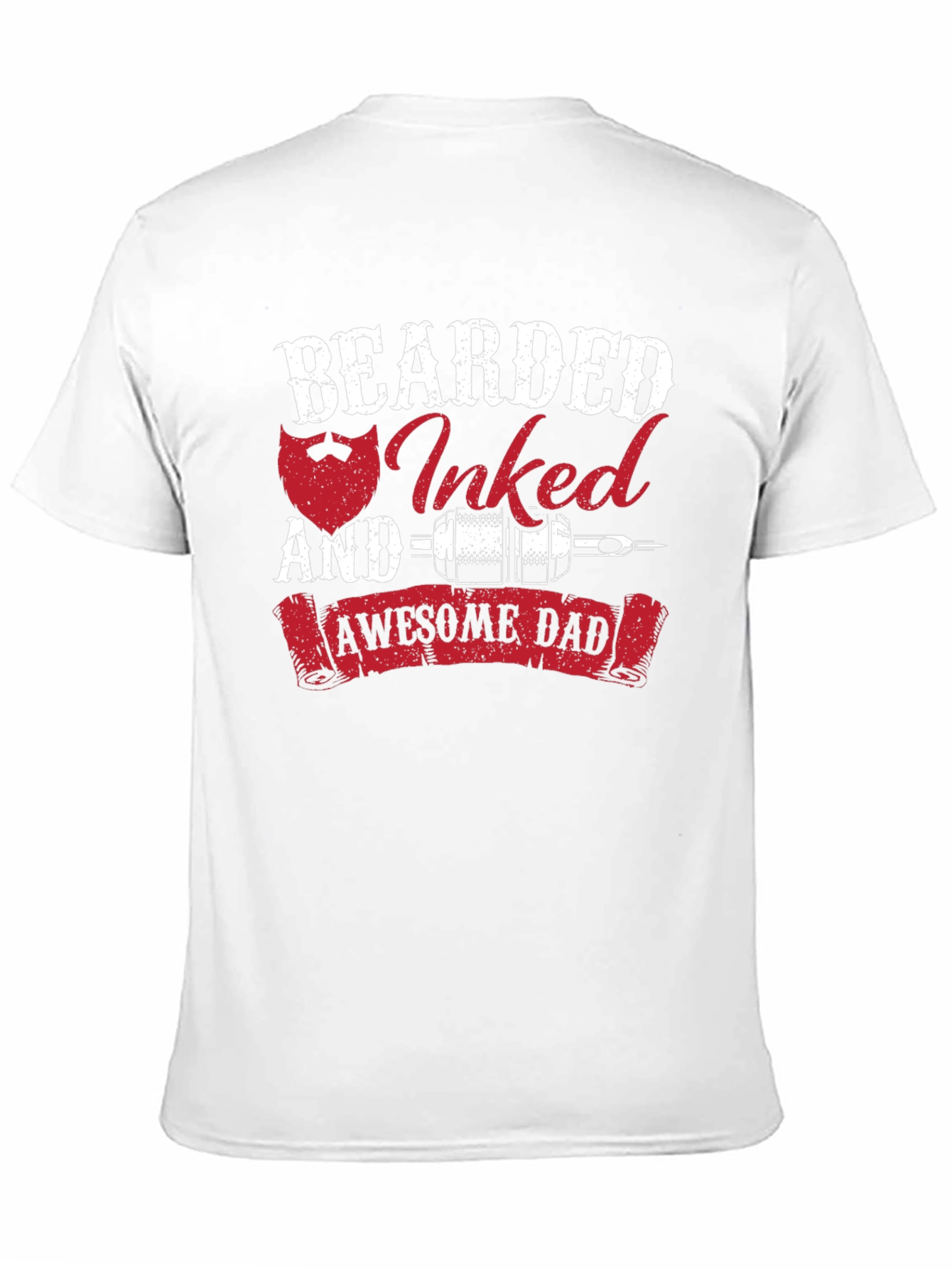 Bearded Inked Awesome Dad T-Shirt