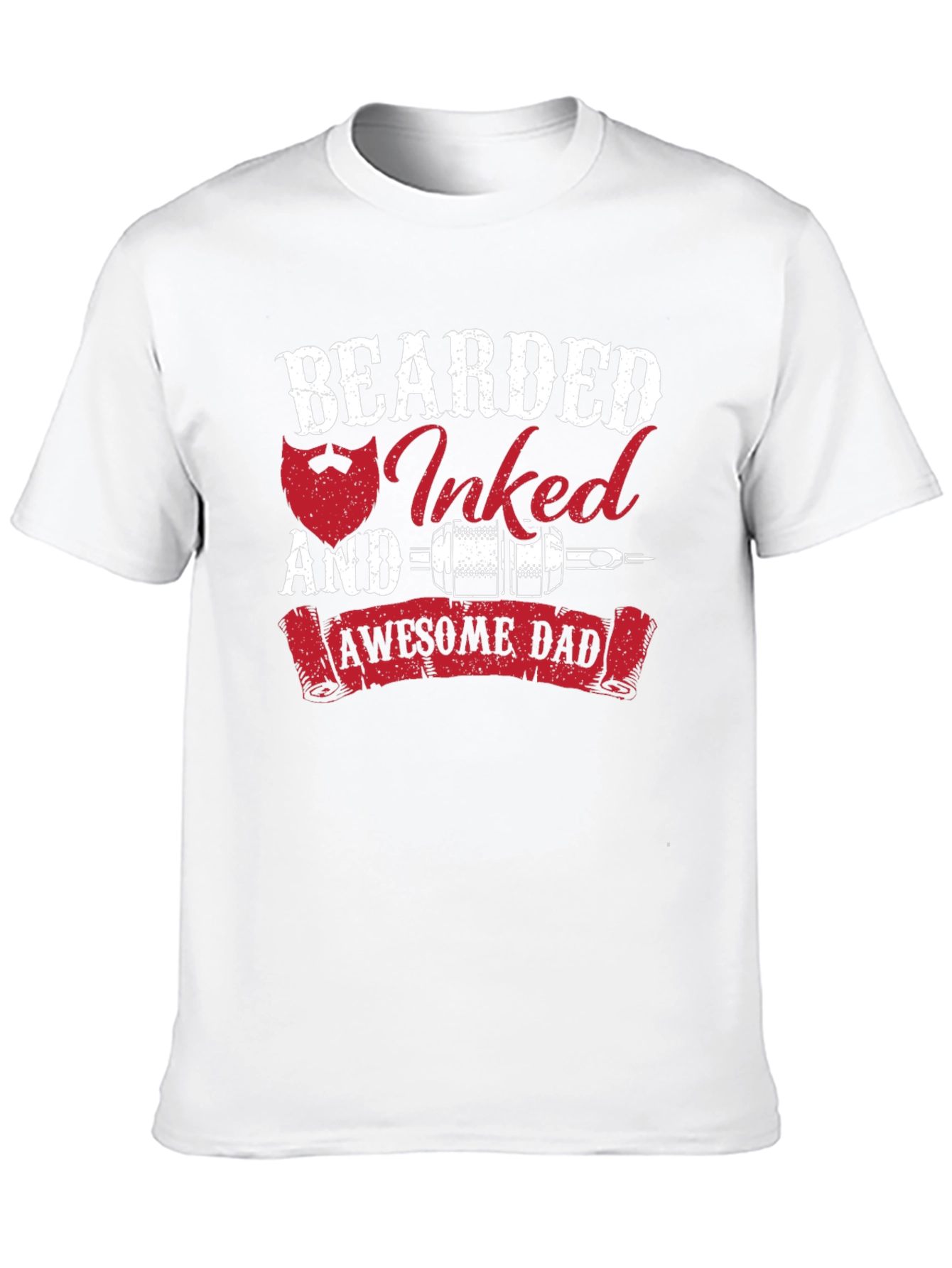 Bearded Inked Awesome Dad T-Shirt
