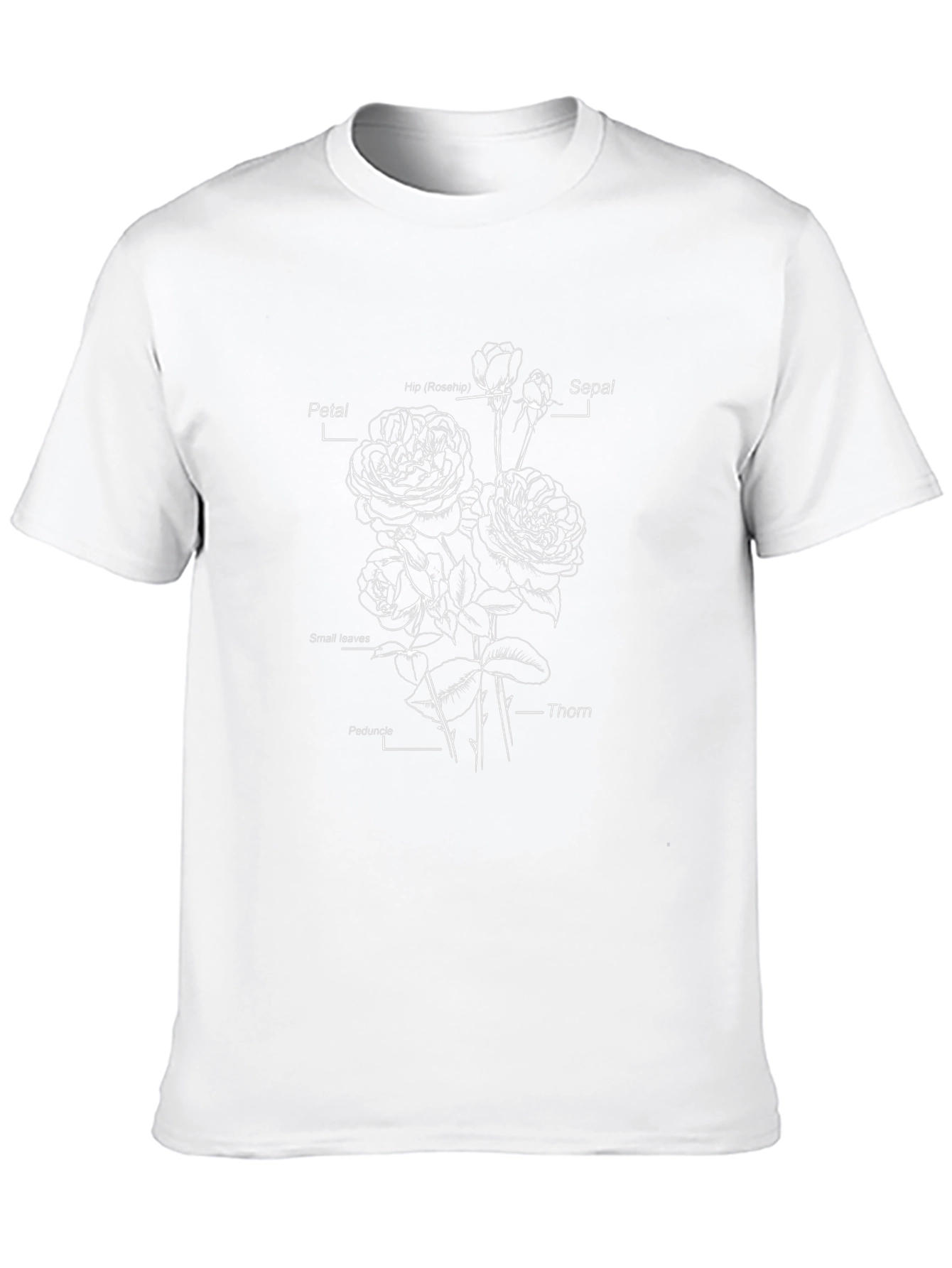 Floral Anatomy Print Black T-Shirt