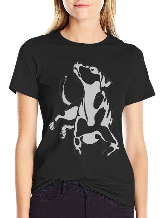 Dog Graphic Print Black T-Shirt