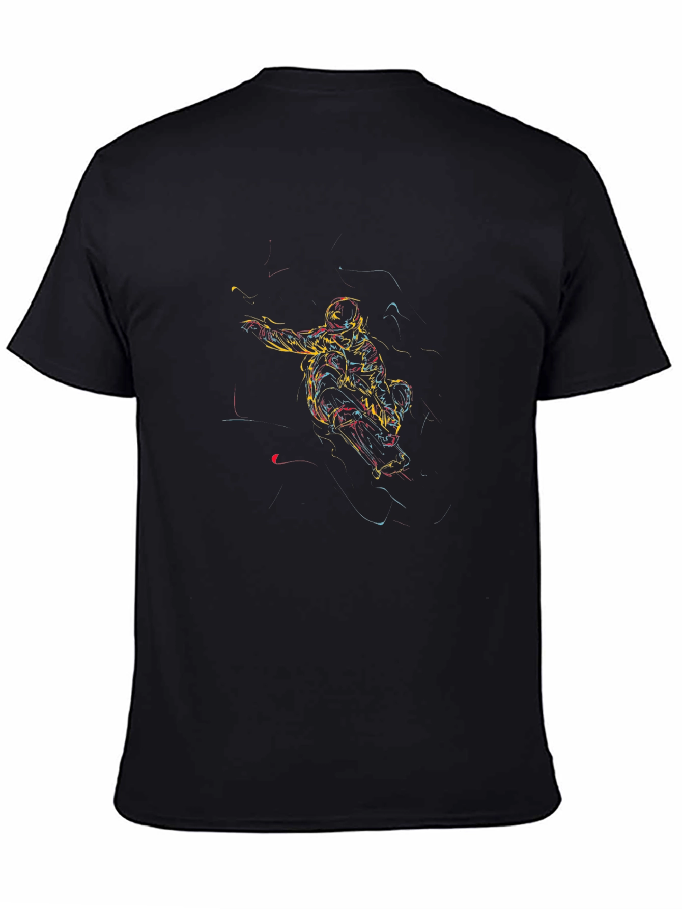 Abstract Athlete Graphic Tee - Black T-Shirt