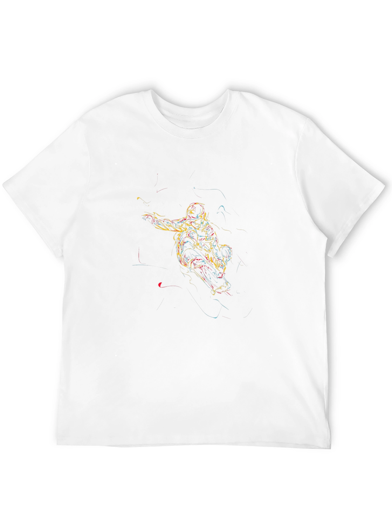Abstract Athlete Graphic Tee - Black T-Shirt
