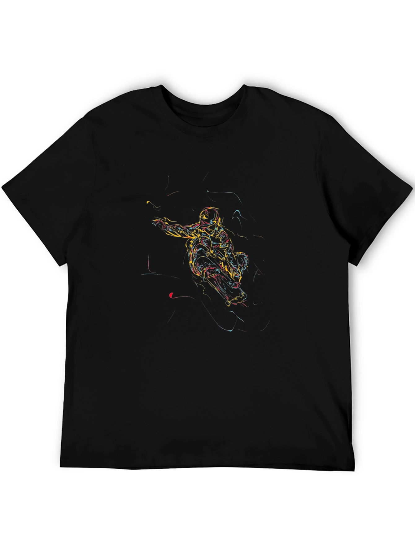 Abstract Athlete Graphic Tee - Black T-Shirt