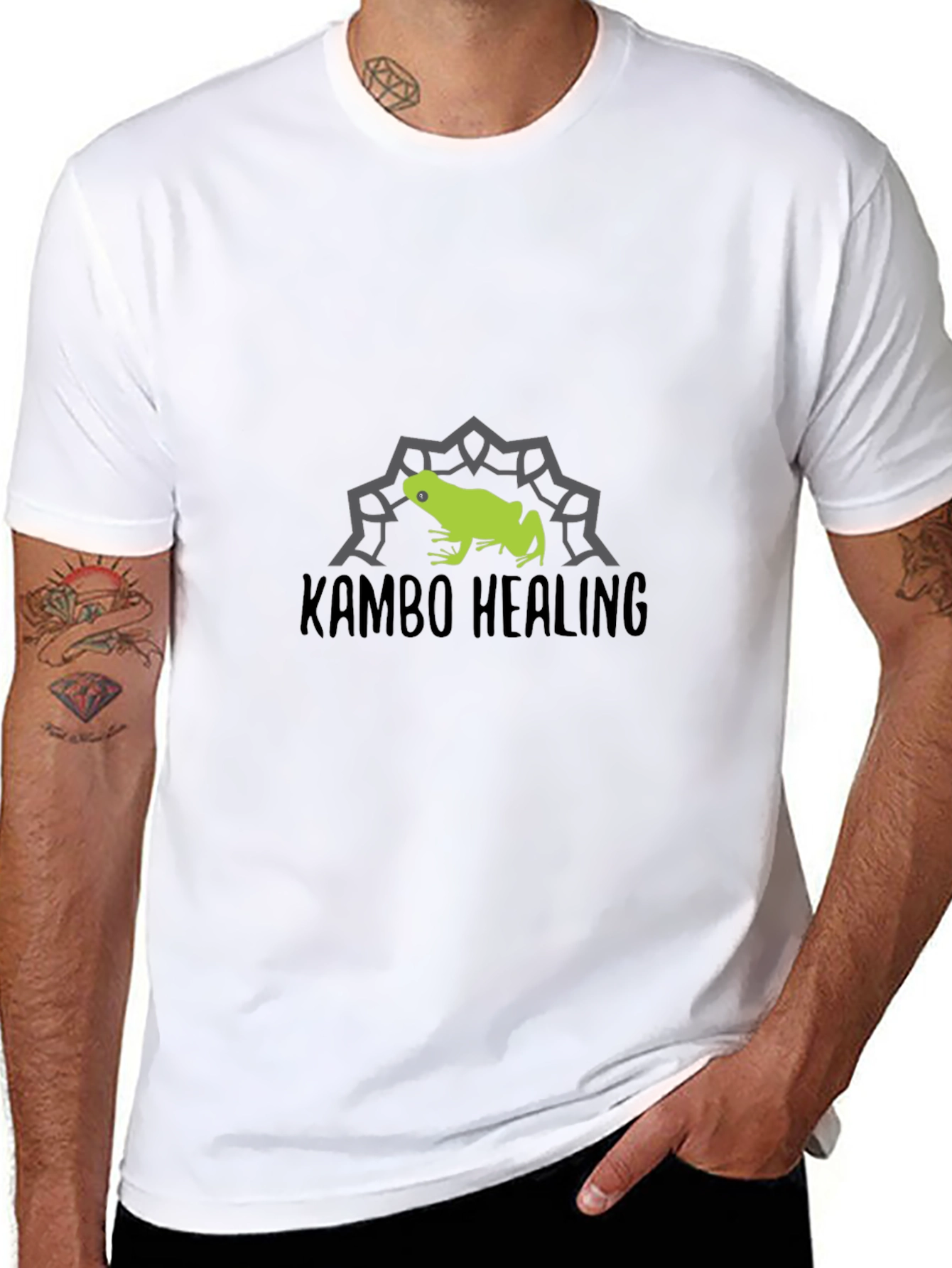 Kambo Healing Frog Graphic Tee - Black Cotton Blend