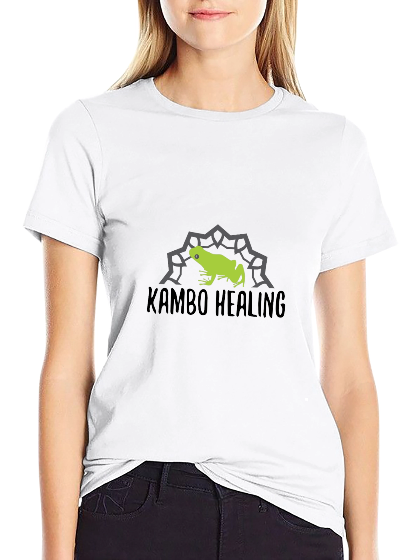 Kambo Healing Frog Graphic Tee - Black Cotton Blend