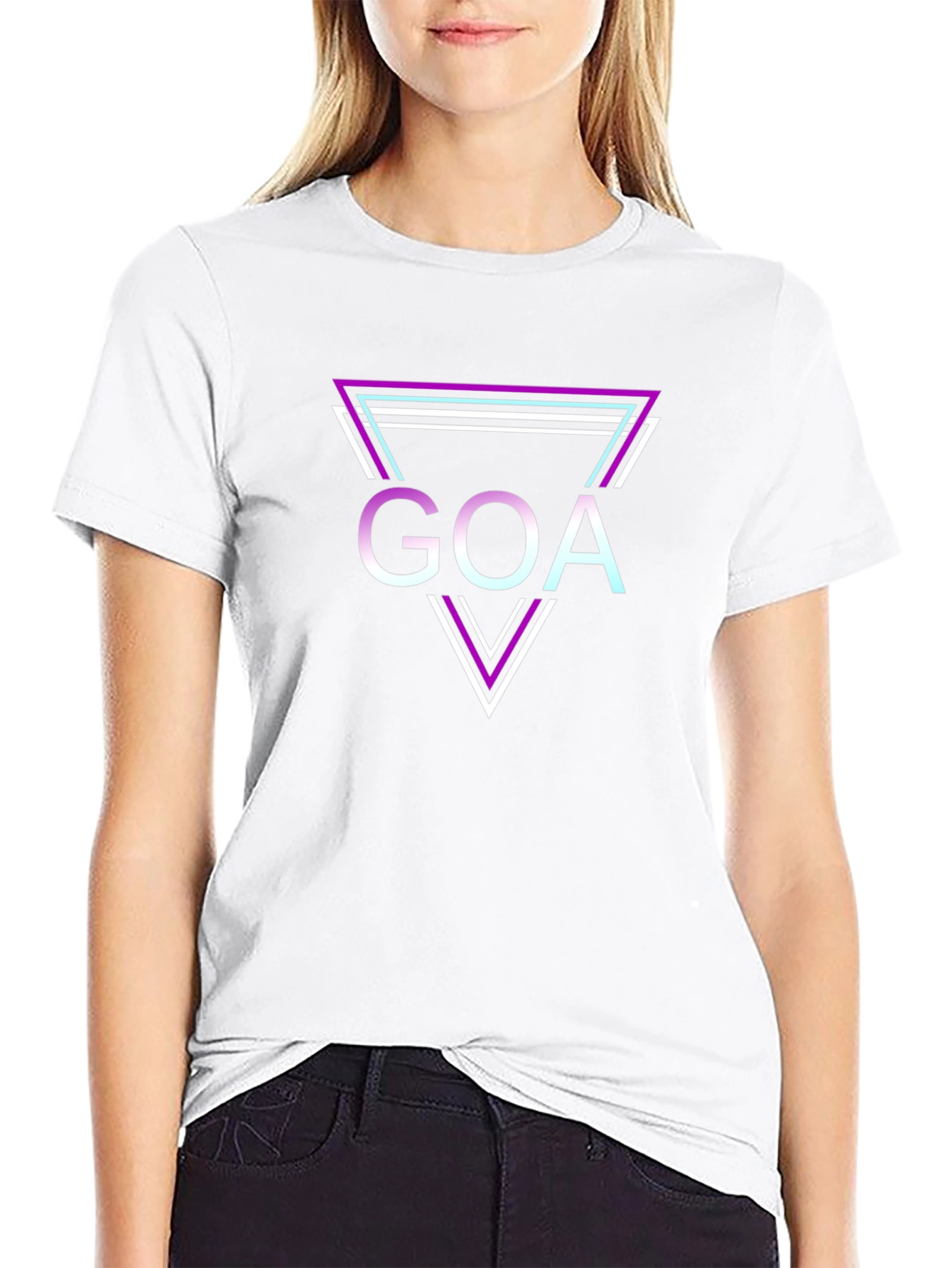 Mens Black Goa Triangle Graphic Tee