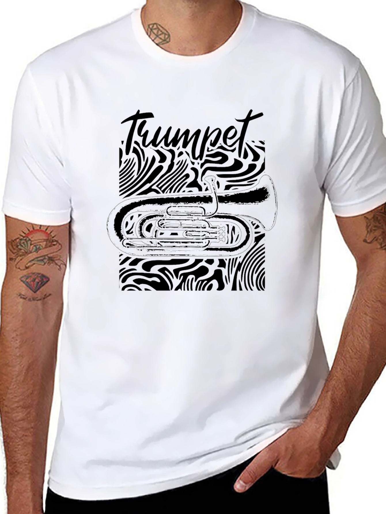 Trumpet Graphic Black Tee