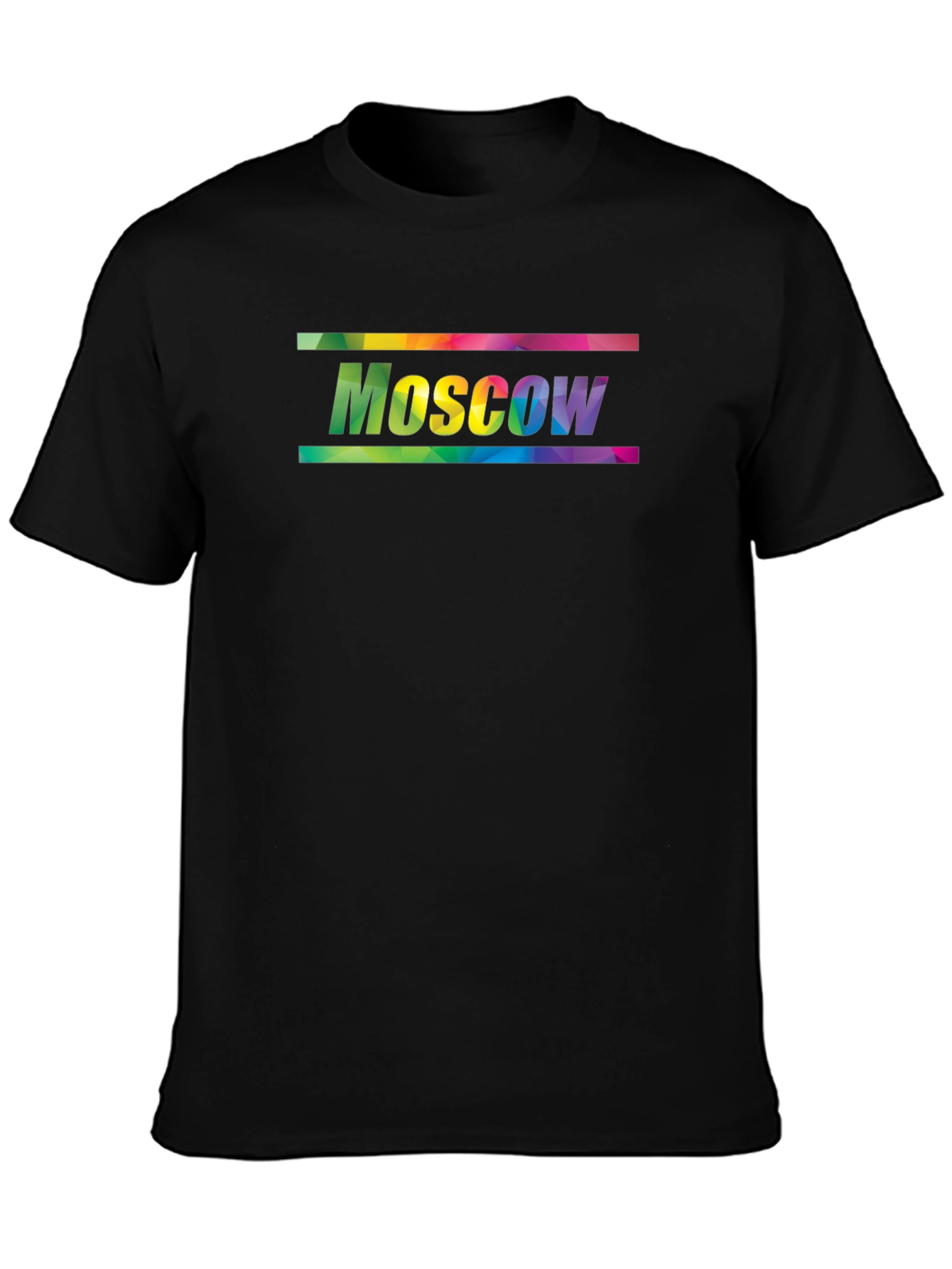 Moscow Rainbow Graphic Tee - Black
