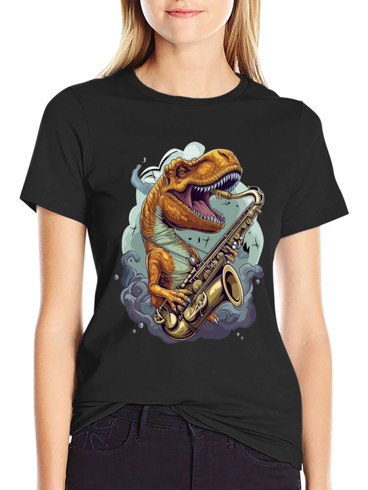 Dino Sax Player Graphic Tee