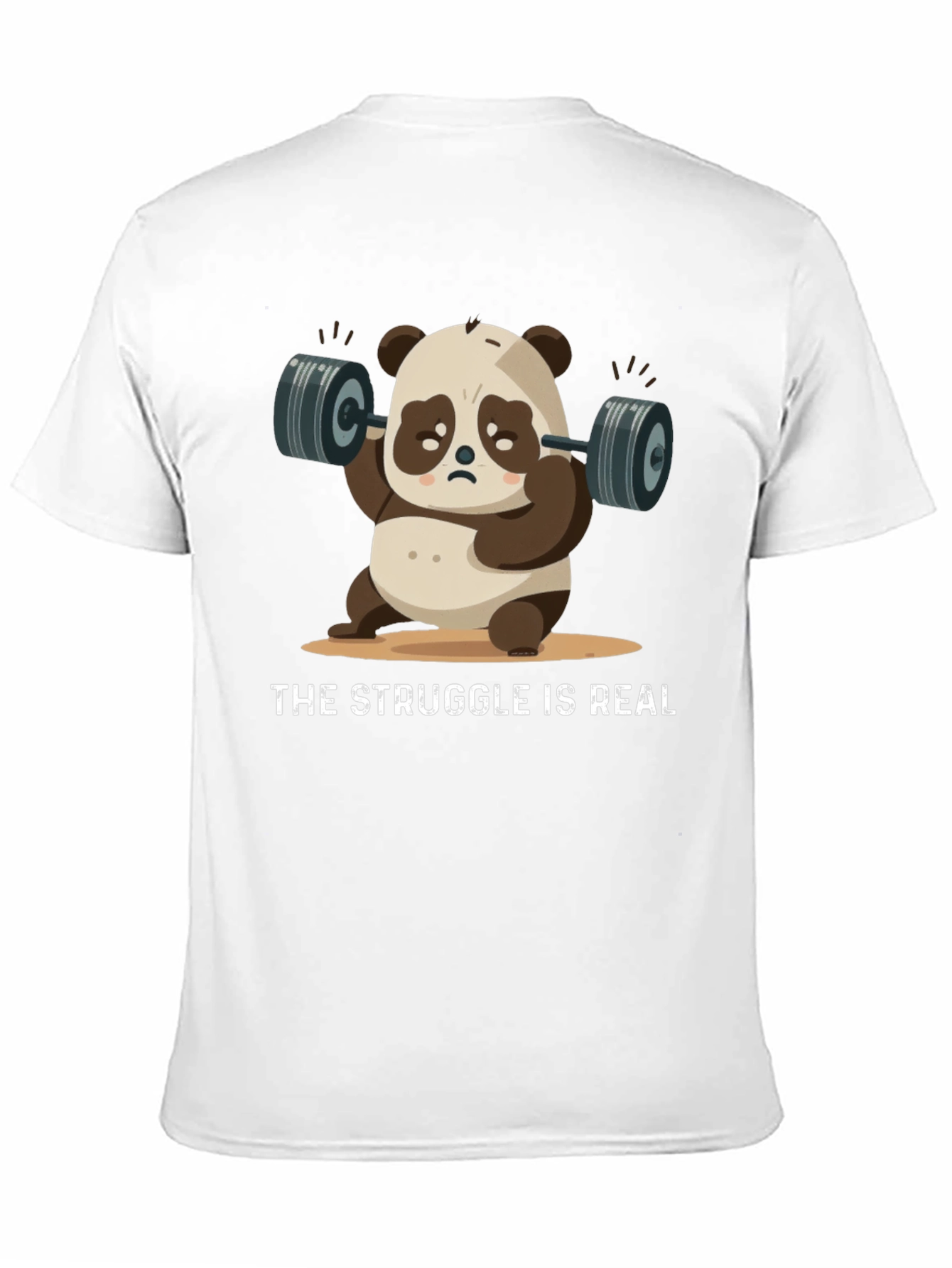 Funny Panda Lifting Weights T-Shirt