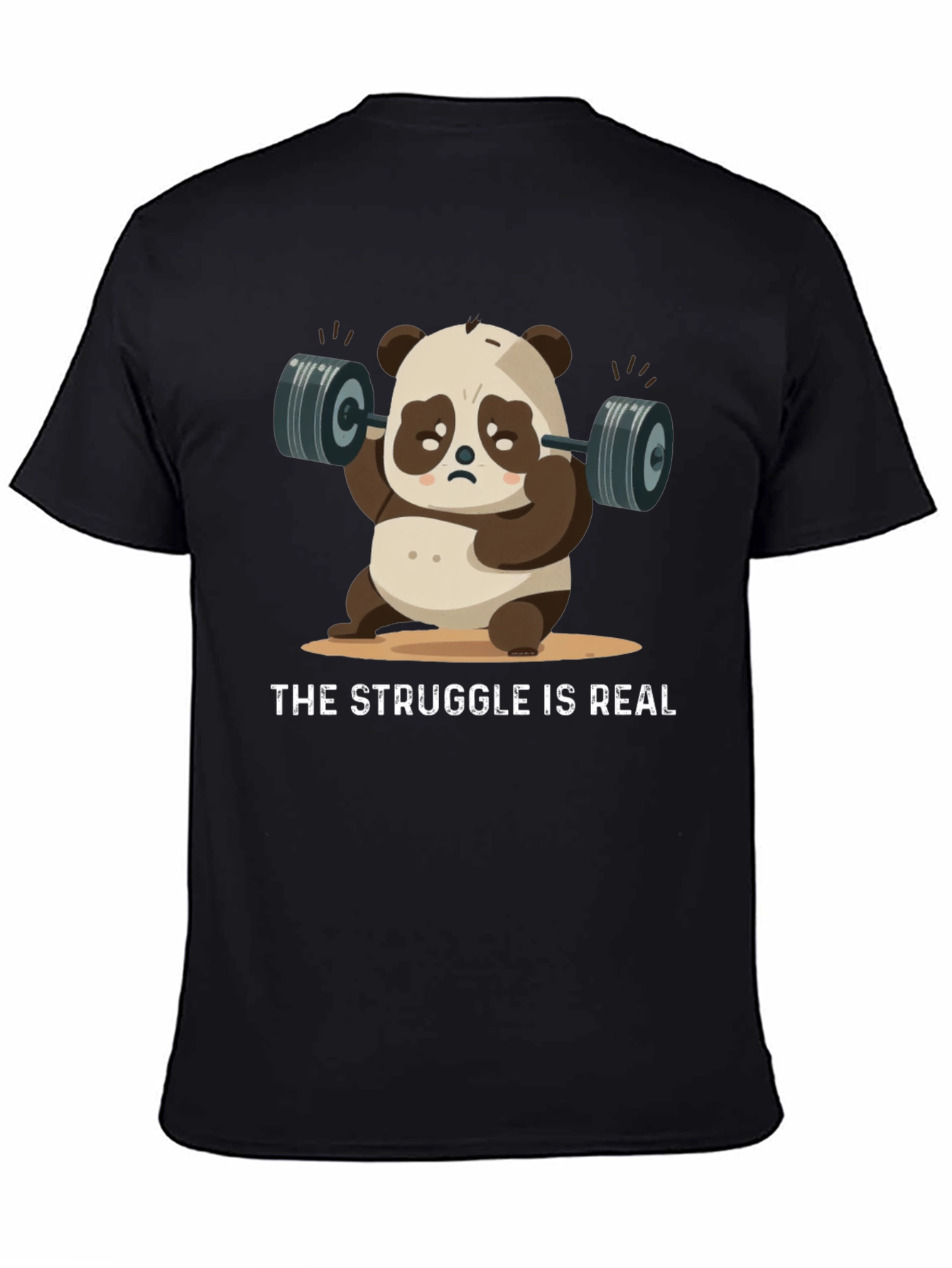 Funny Panda Lifting Weights T-Shirt
