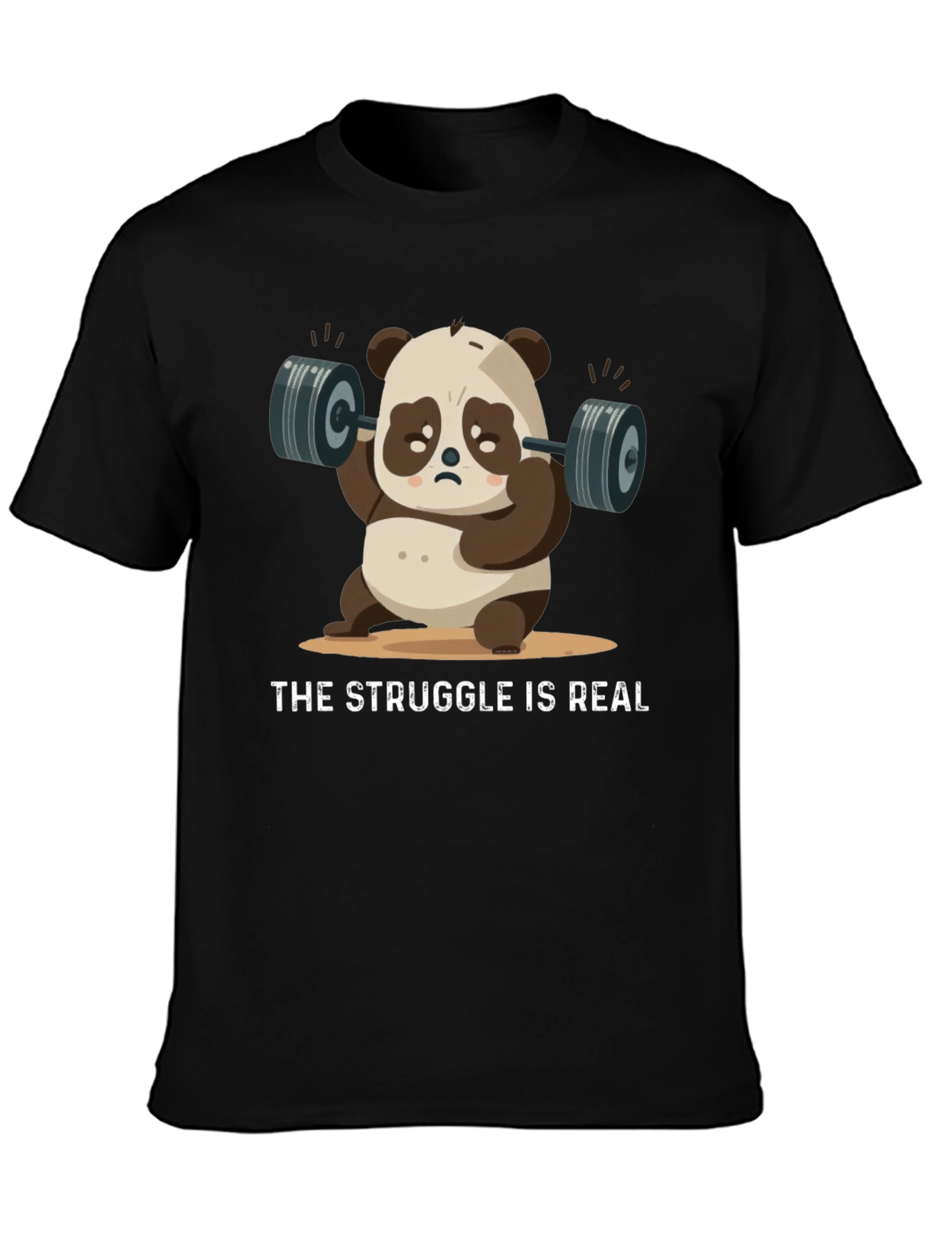 Funny Panda Lifting Weights T-Shirt