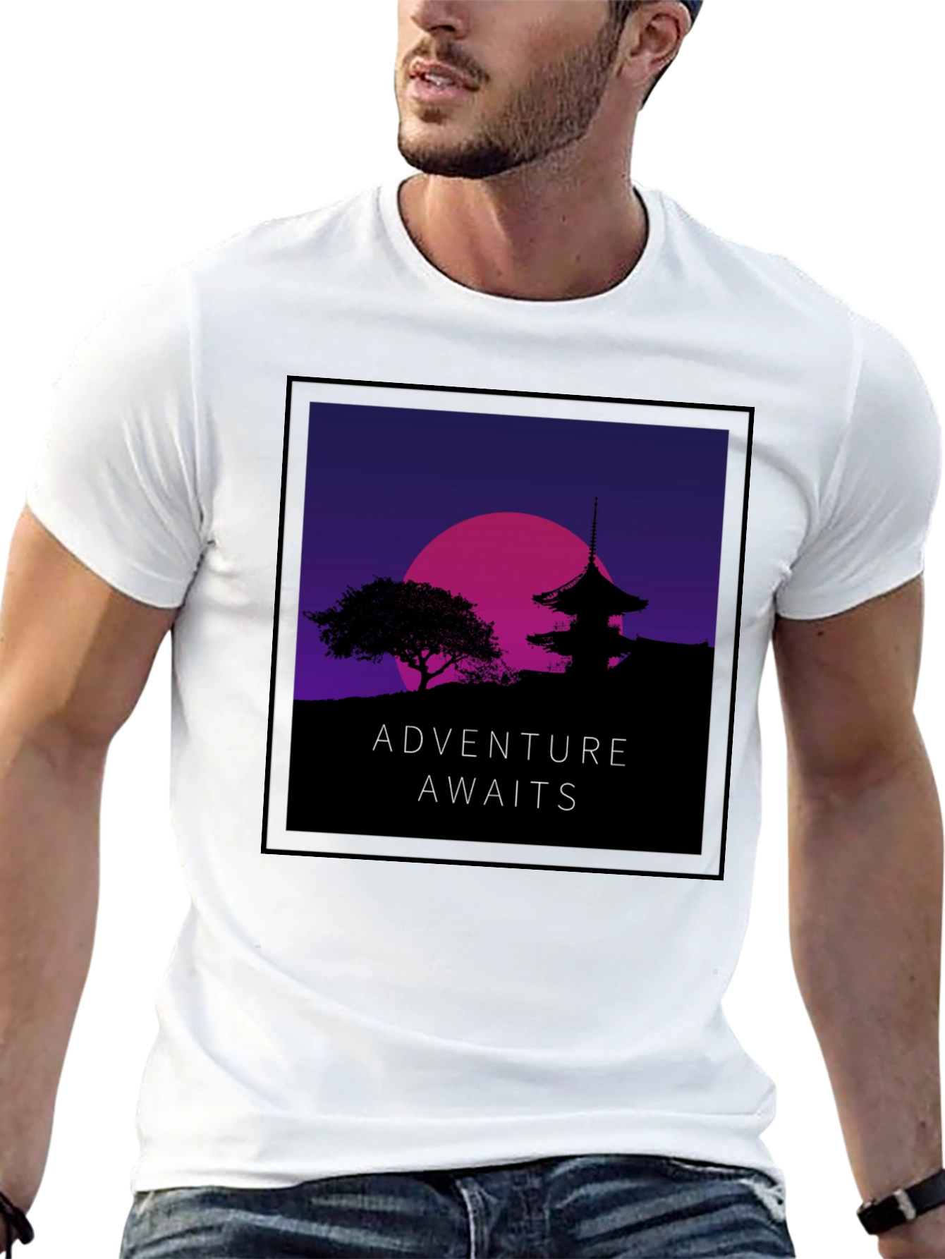Adventure Awaits Graphic Tee - Black