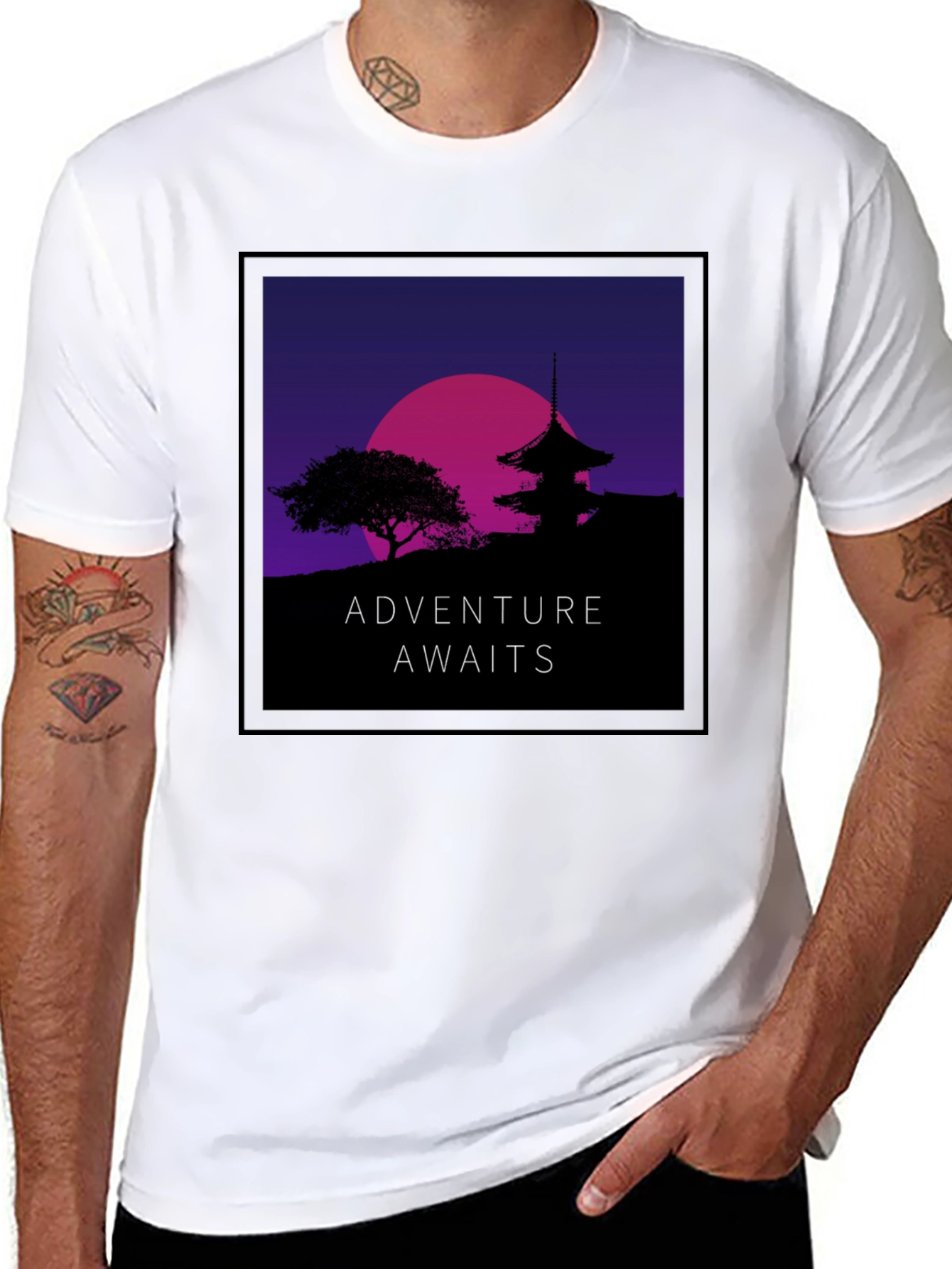 Adventure Awaits Graphic Tee - Black