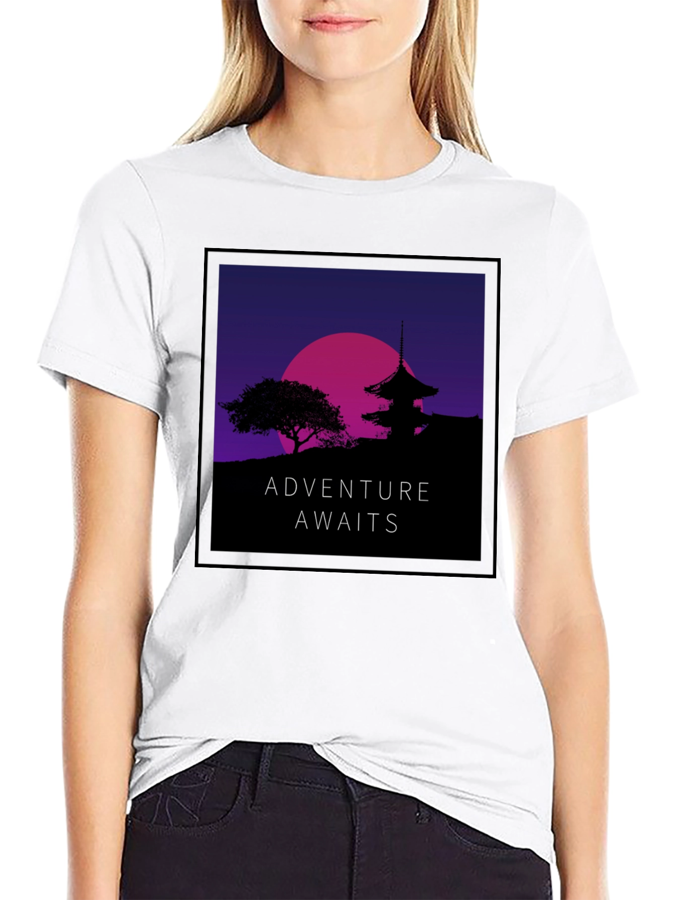 Adventure Awaits Graphic Tee - Black