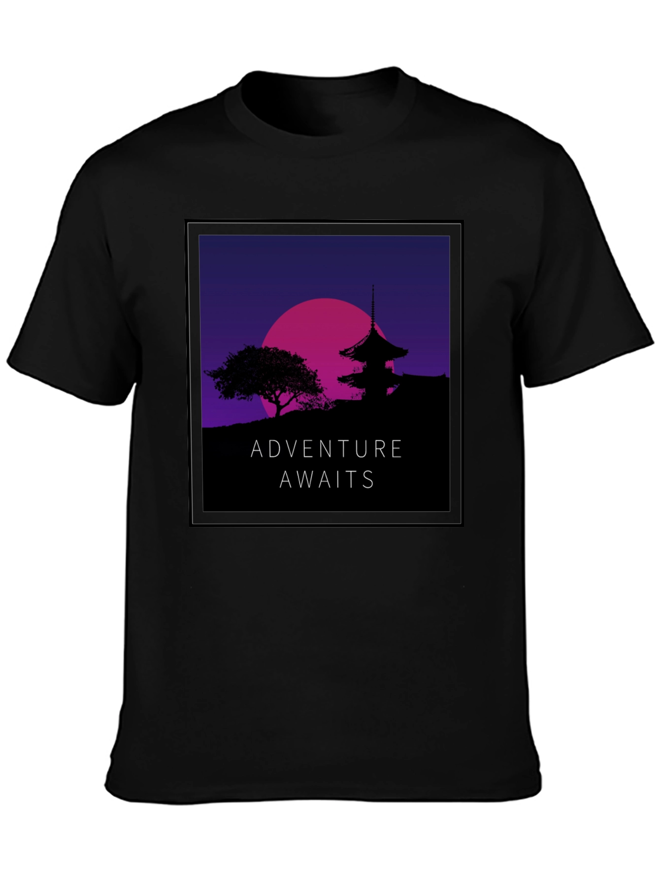 Adventure Awaits Graphic Tee - Black