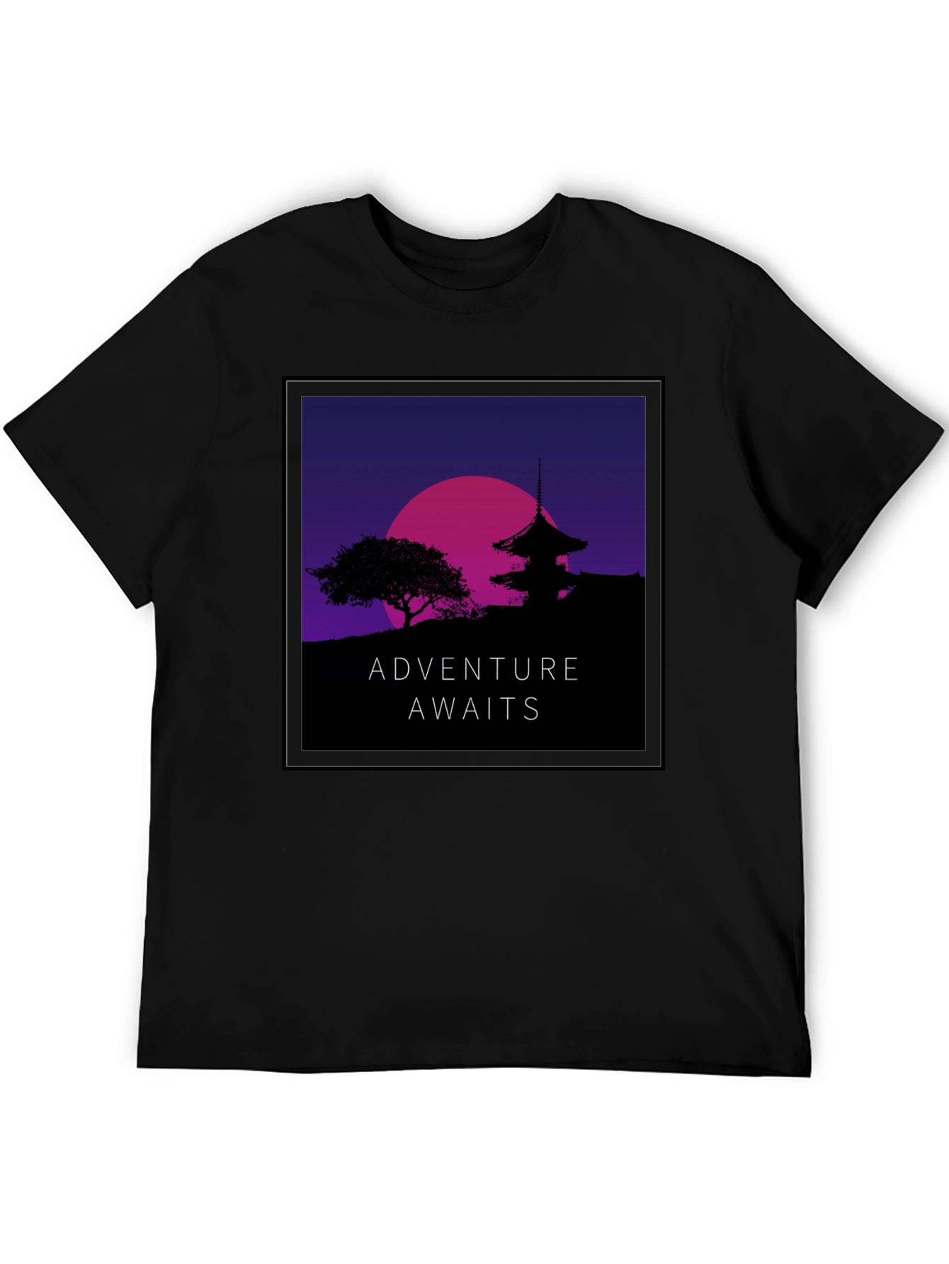 Adventure Awaits Graphic Tee - Black