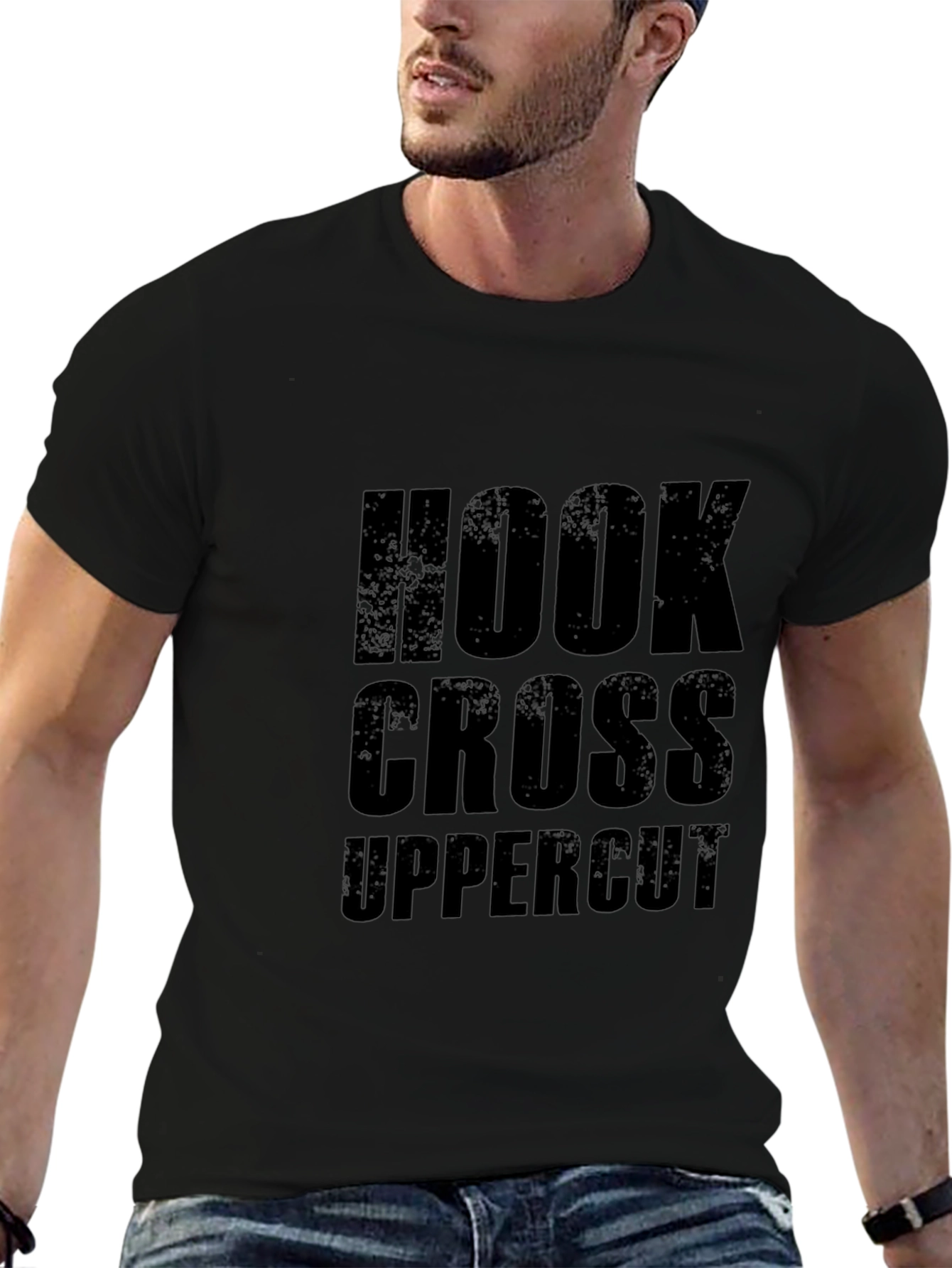 Hook Cross Uppercut Black T-Shirt