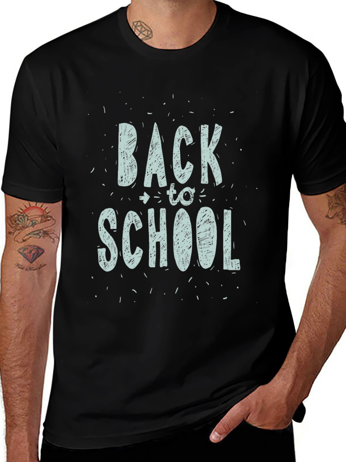 Back to School Graphic Print Tee - Black