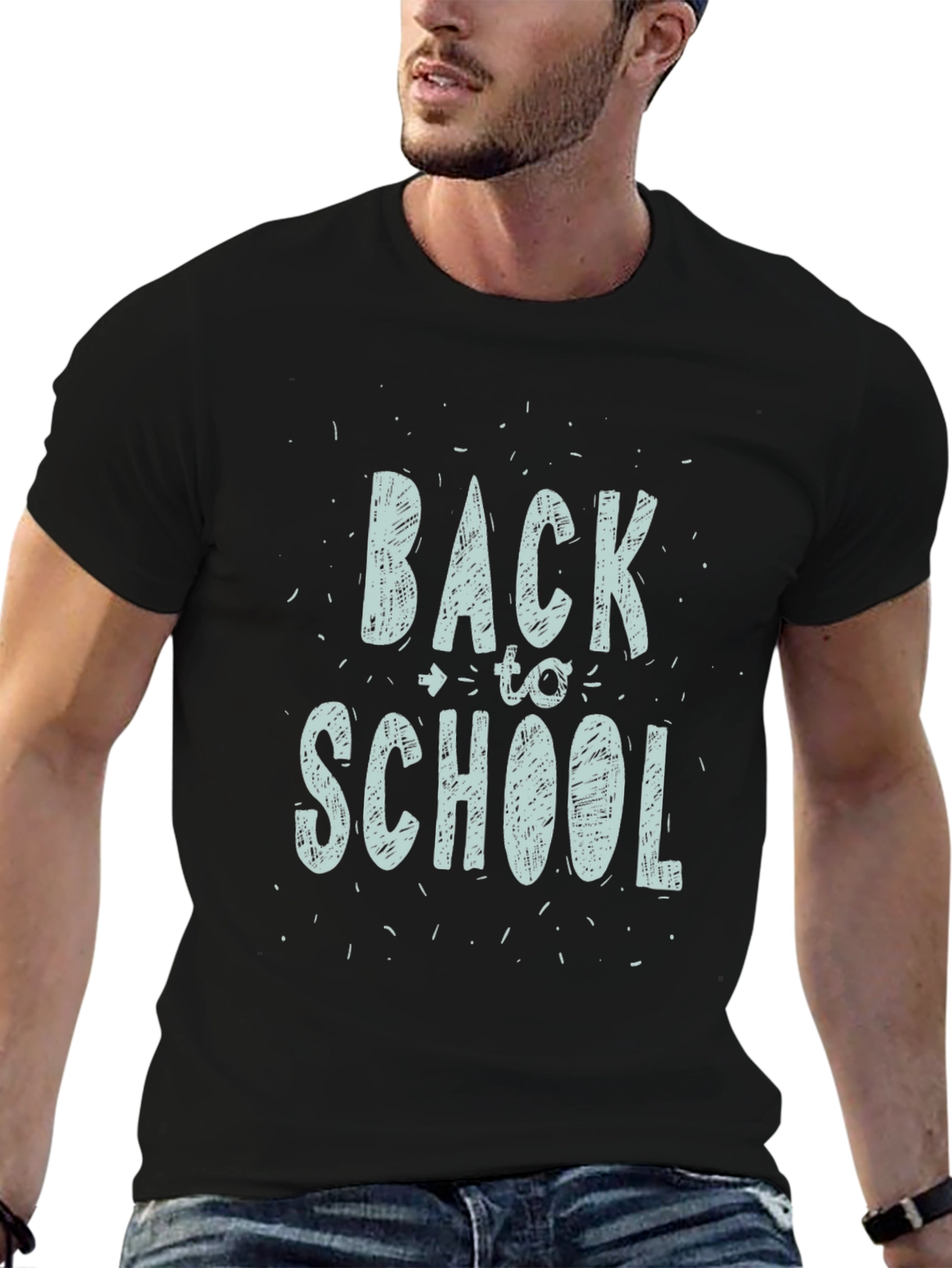 Back to School Graphic Print Tee - Black