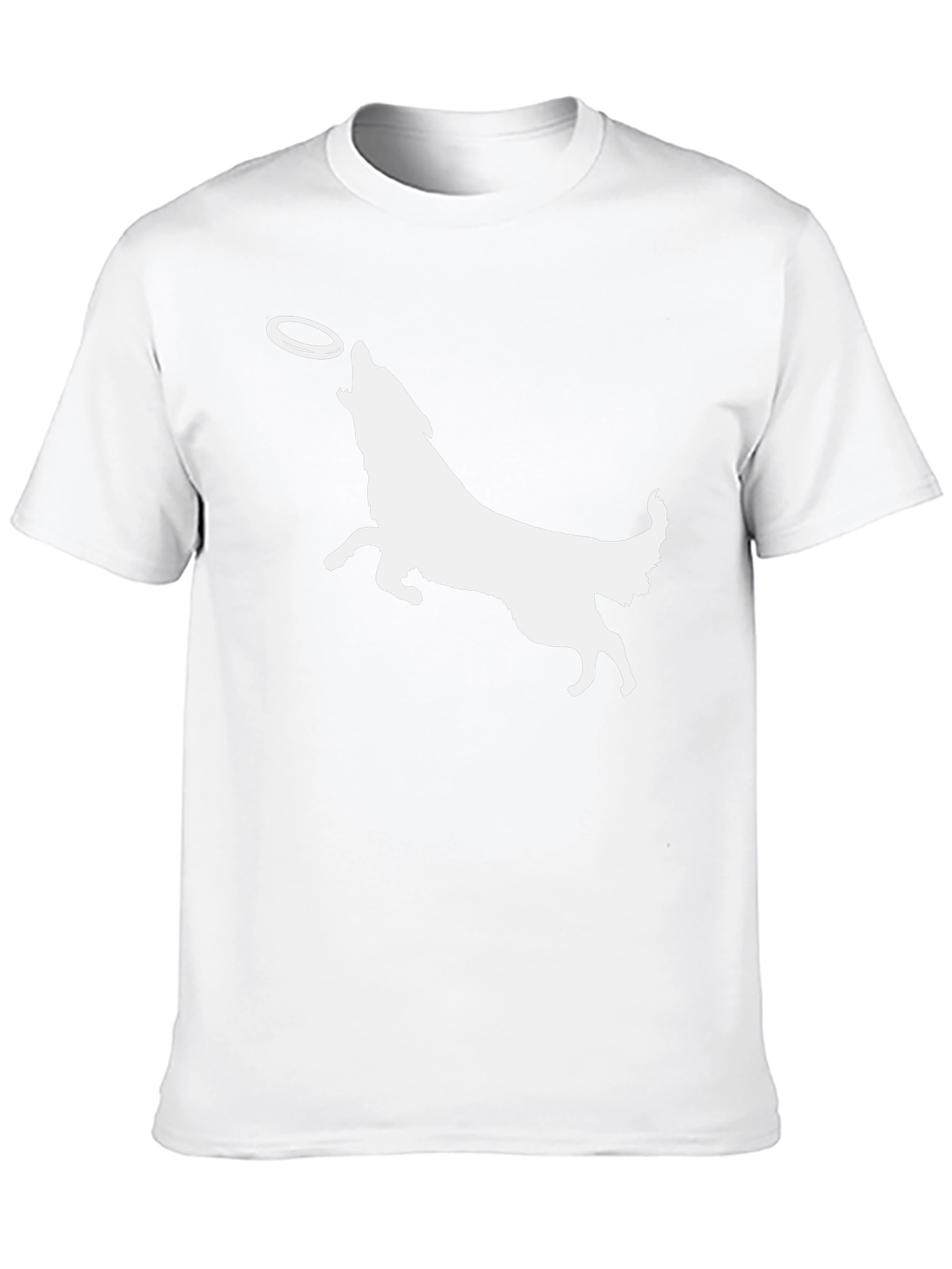 Dog Catching Frisbee Graphic Tee - Black