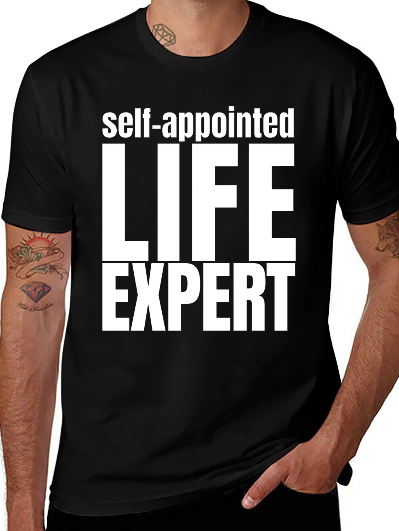 Self-Appointed Life Expert Graphic Tee - Black