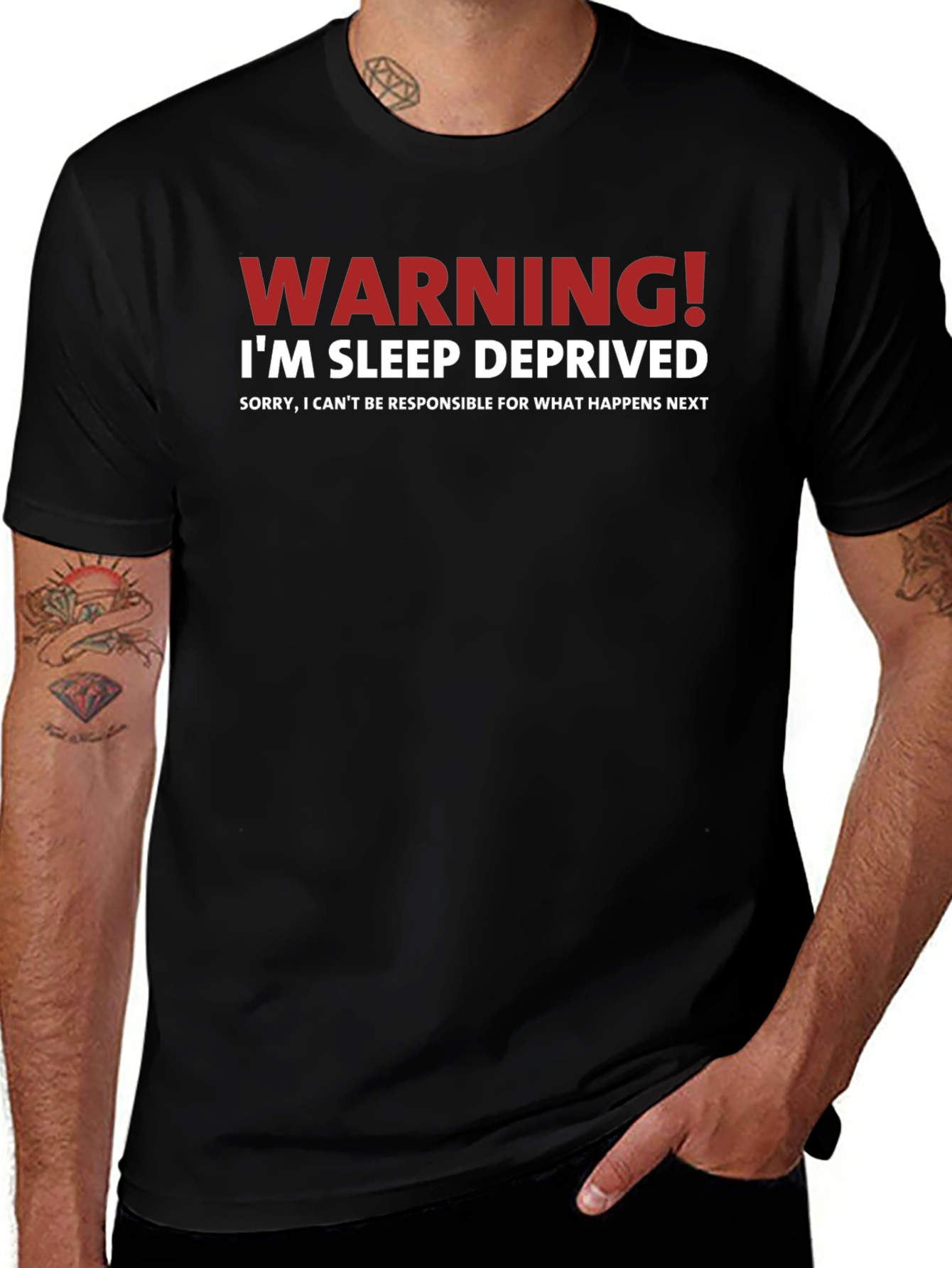 Warning! Im Sleep Deprived T-Shirt Funny Slogan Tee
