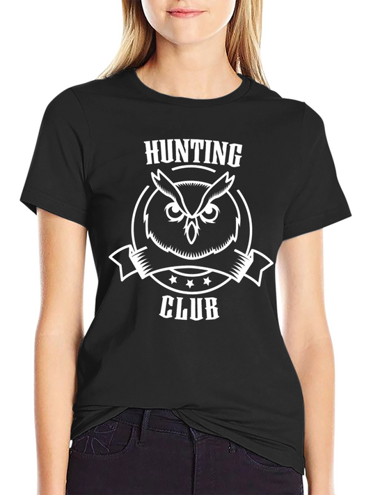 Hunting Club Owl T-Shirt - Black Cotton Tee