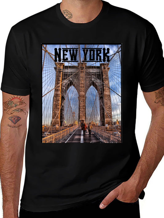 New York Bridge Graphic T-Shirt