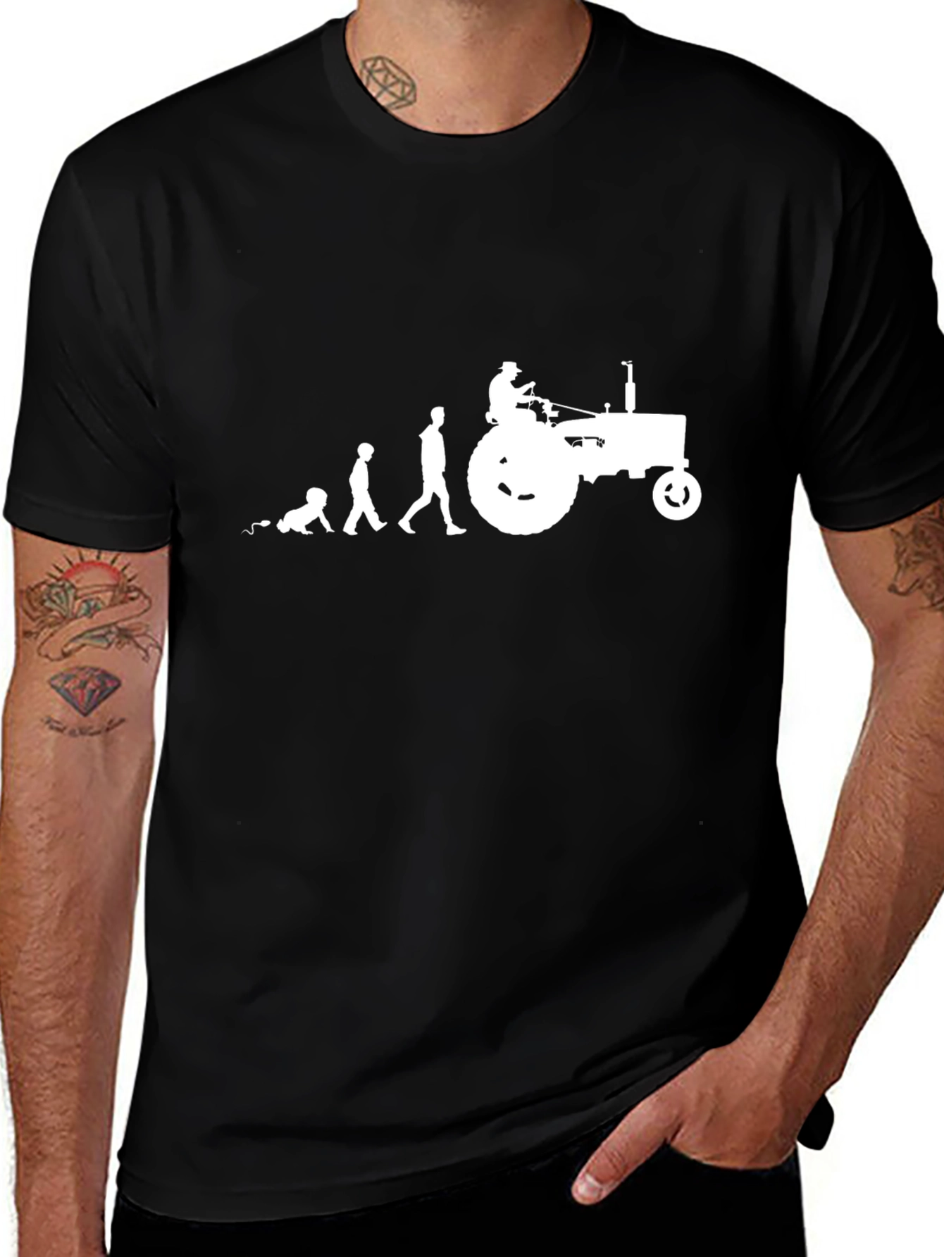 Tractor Evolution Mens T-Shirt - Farm Life Tee